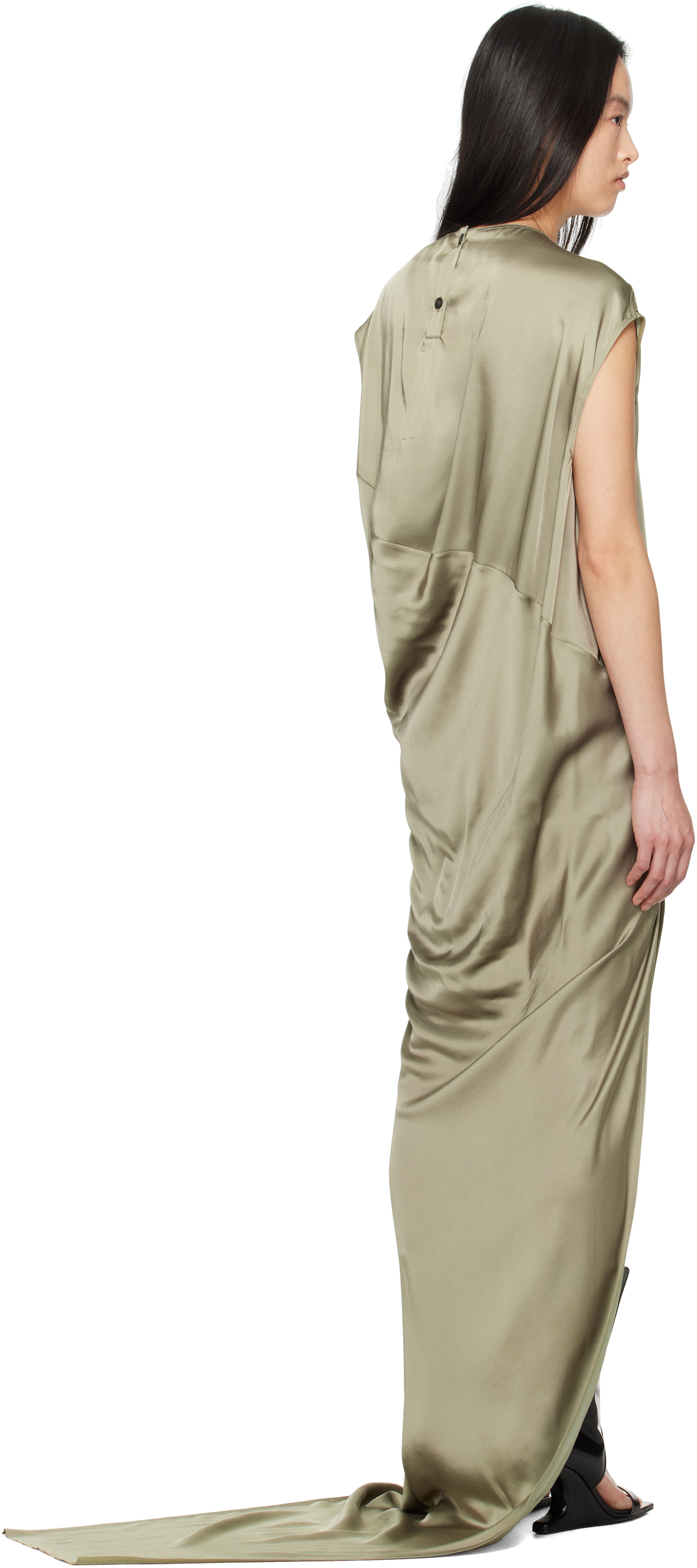 Rick Owens Green Hollywood Edfu T Maxi Dress In 15 Celadon