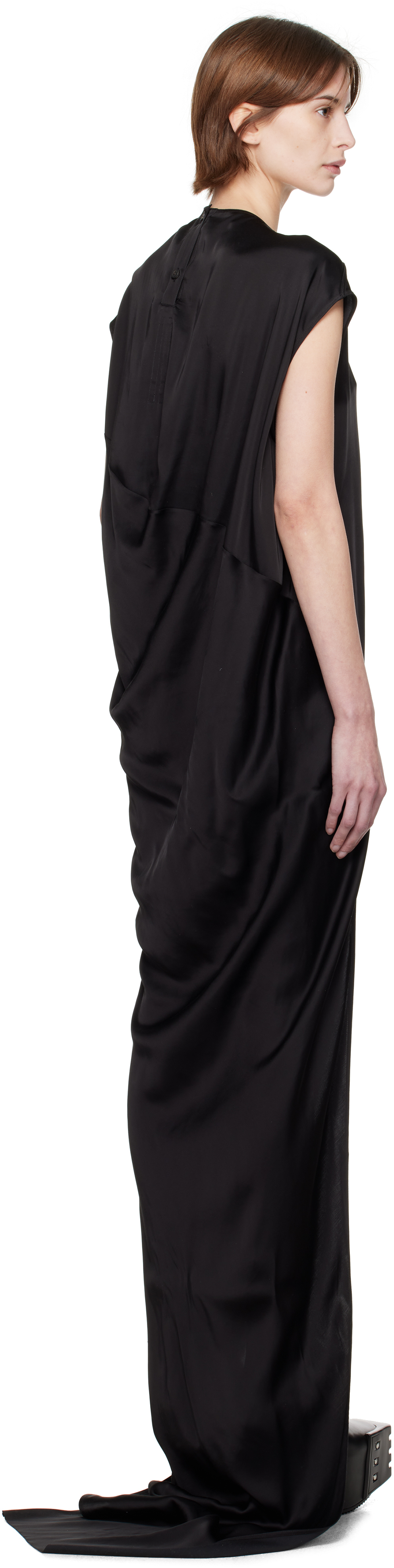 Rick Owens Black Hollywood Edfu Maxi Dress In 09 Black
