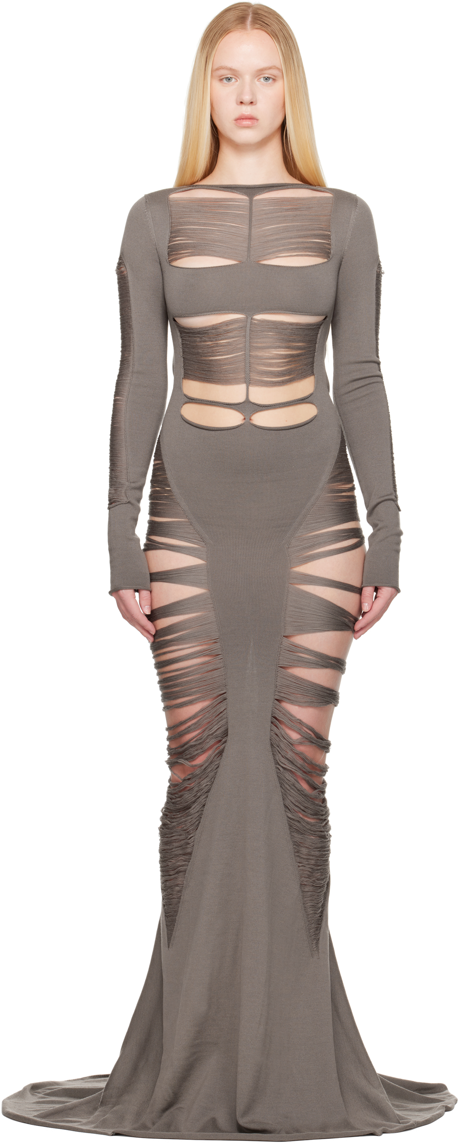 Rick Owens Gray Hollywood Luna Maxi Dress