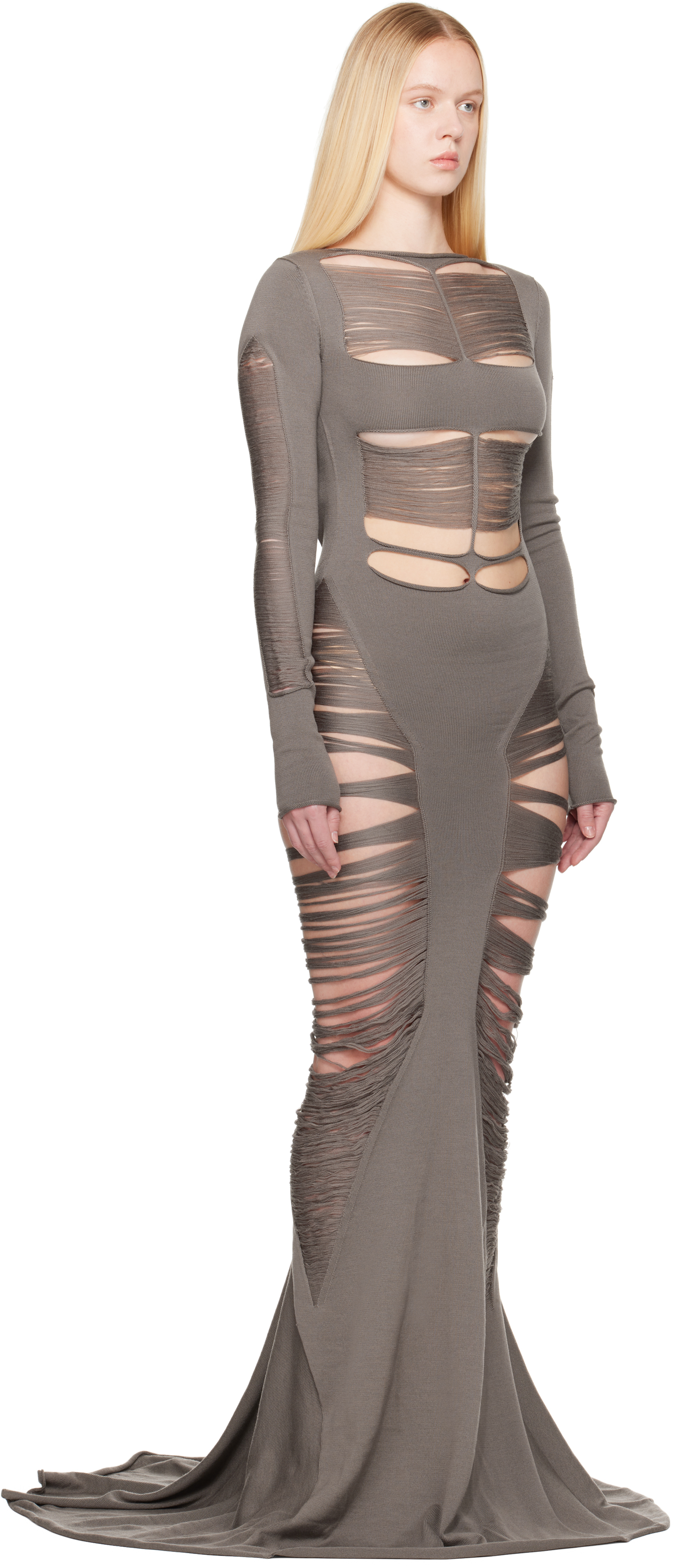 Rick Owens Gray Hollywood Luna Maxi Dress