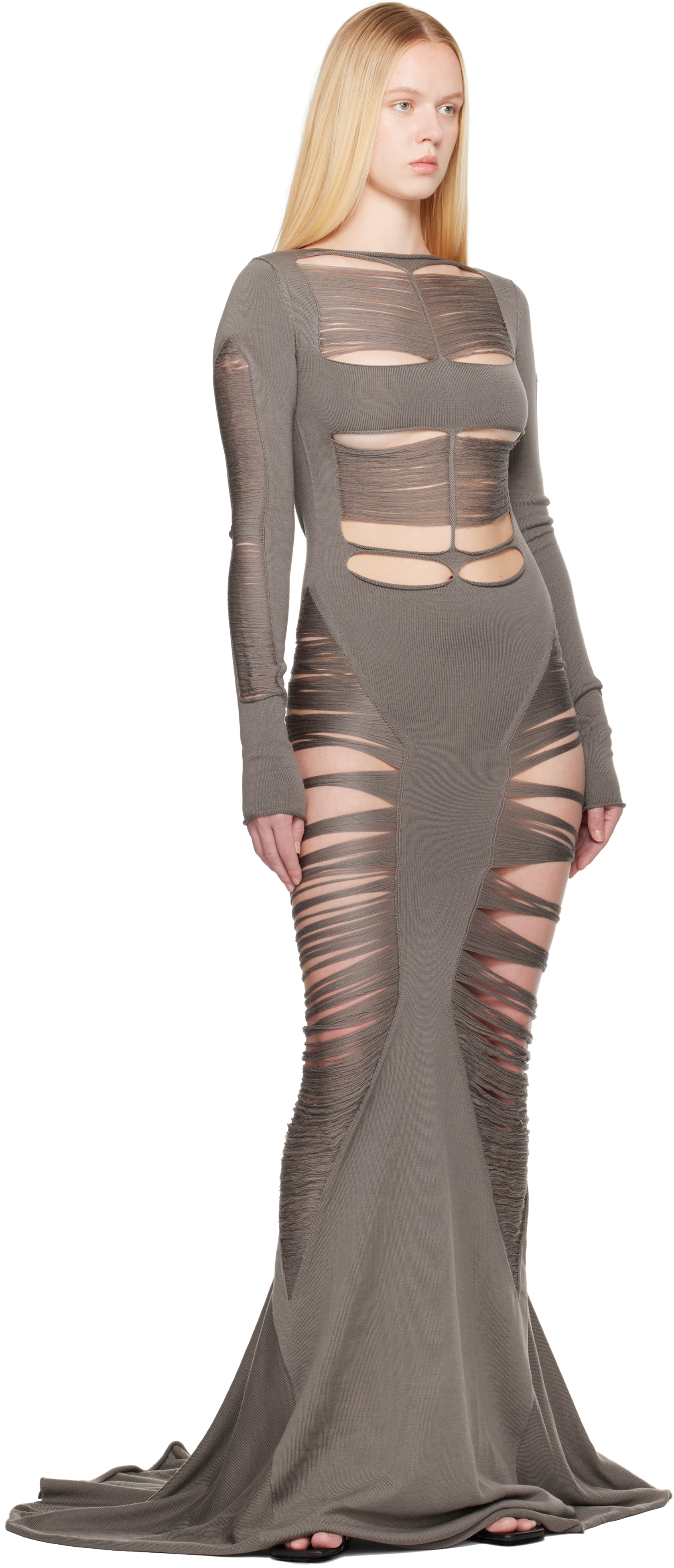 Rick Owens Gray Hollywood Luna Maxi Dress