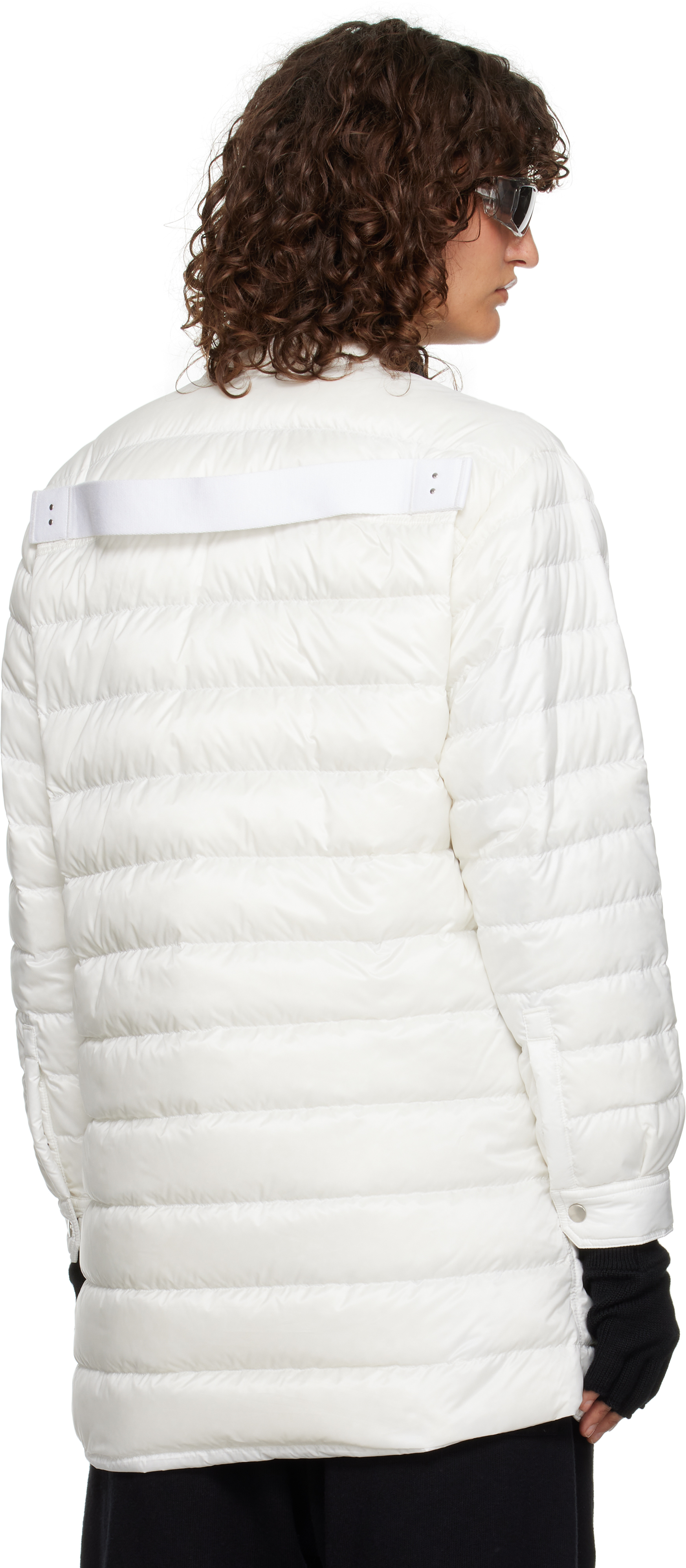 Rick Owens + Moncler Webbing-trimmed Quilted Shell Down Jacket In 41 Milk