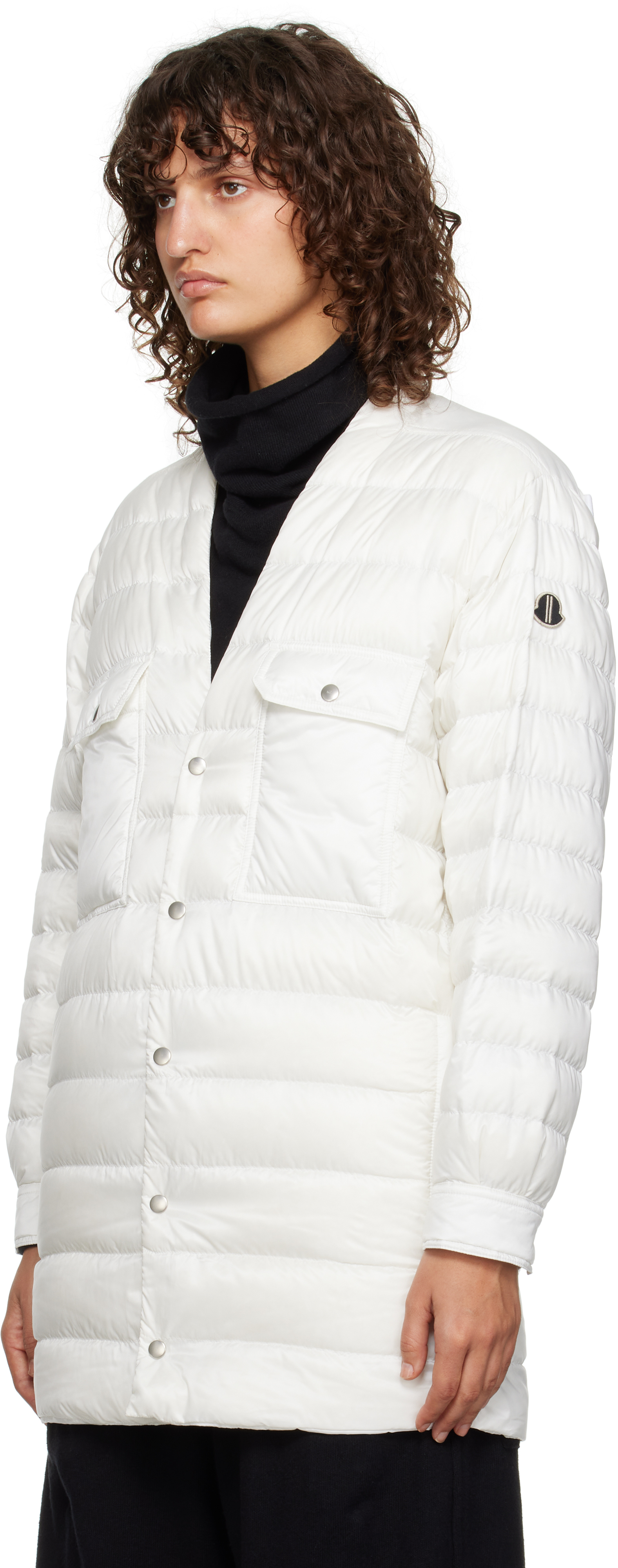 Rick Owens + Moncler Webbing-trimmed Quilted Shell Down Jacket In 41 Milk