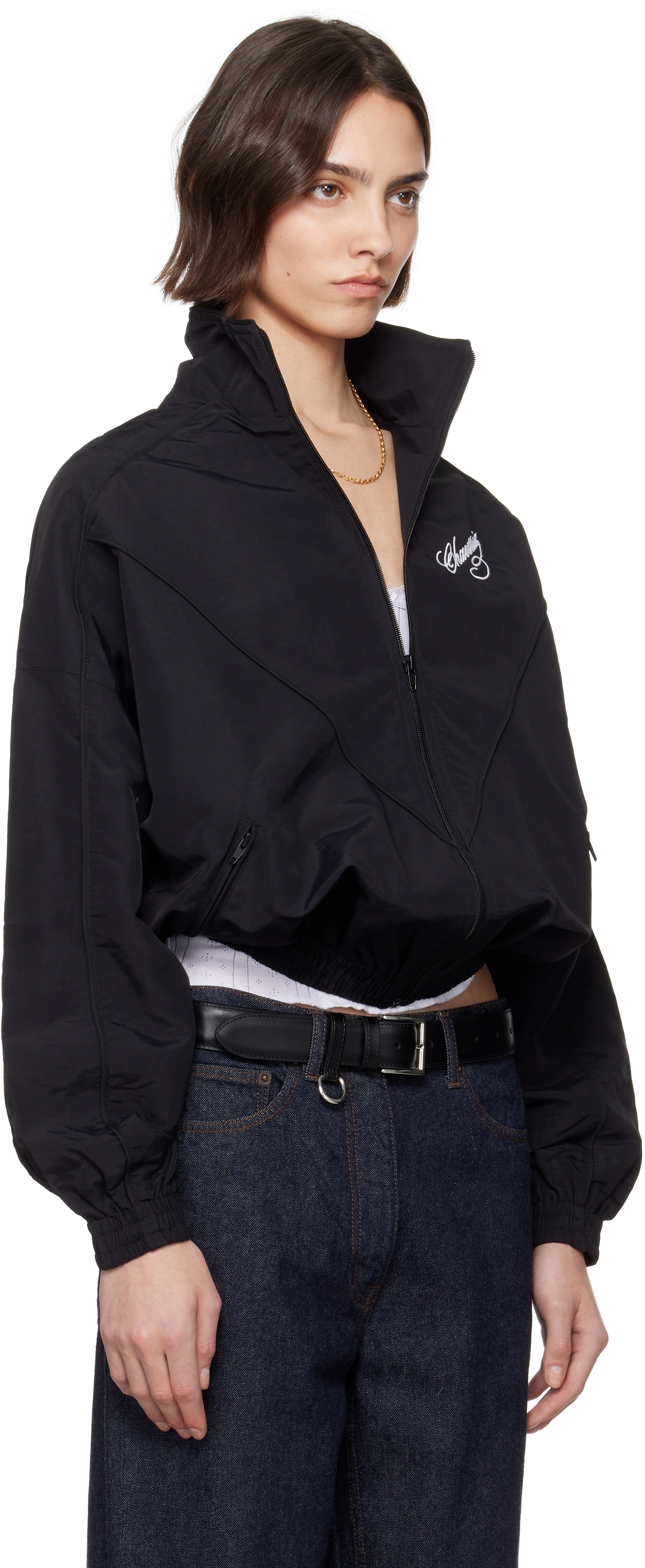 Willy Chavarria Black Ruff Rider Track Jacket