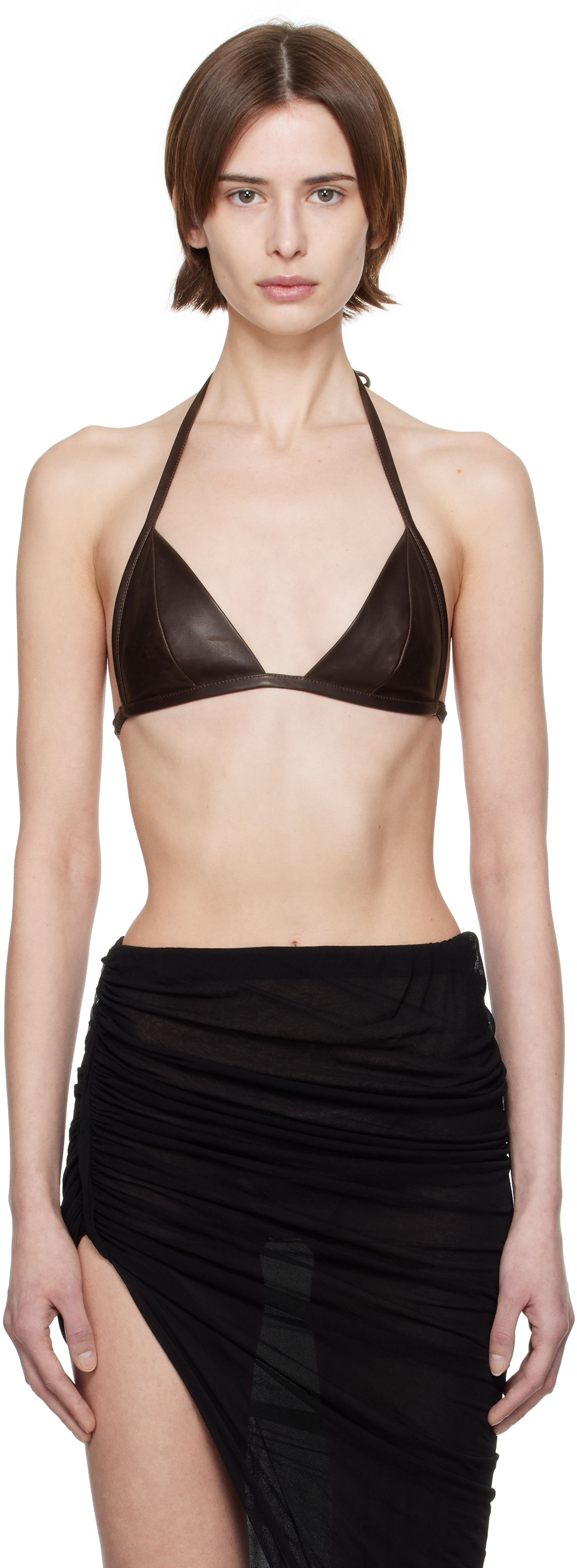 Blue Hollywood Waxy Lamb Leather Bra