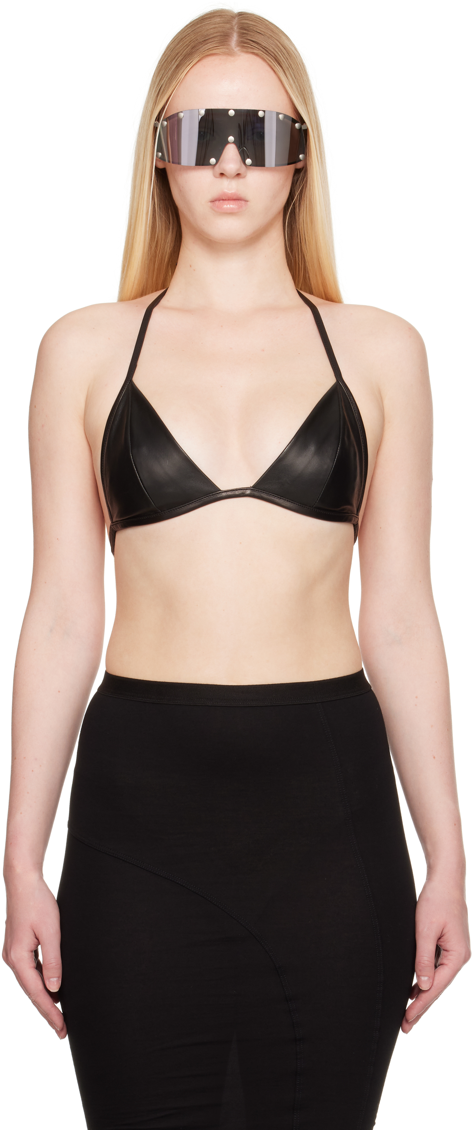 Black Hollywood Leather Bra