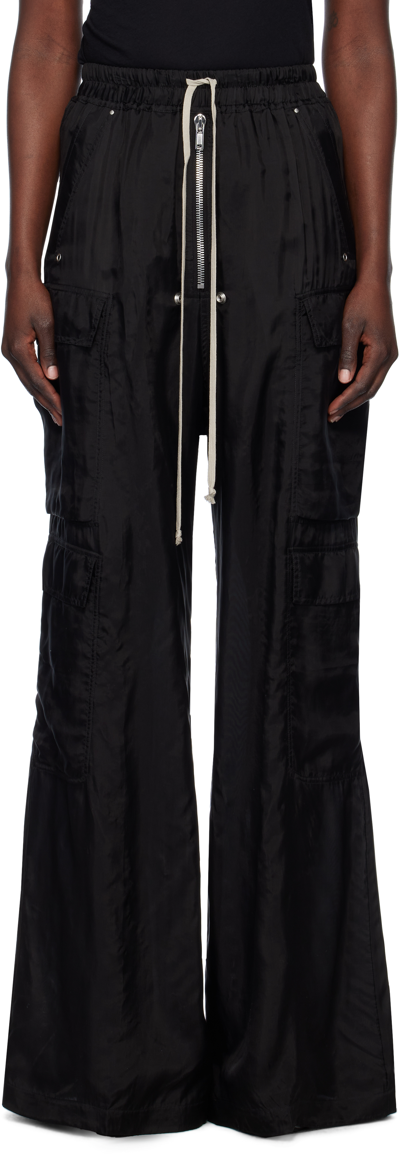 【RICK OWENS】ブラック Hollywood Cargobelas ラウンジパンツ Black Hollywood Cargobelas Lounge Pants by Rick Owens on Sale