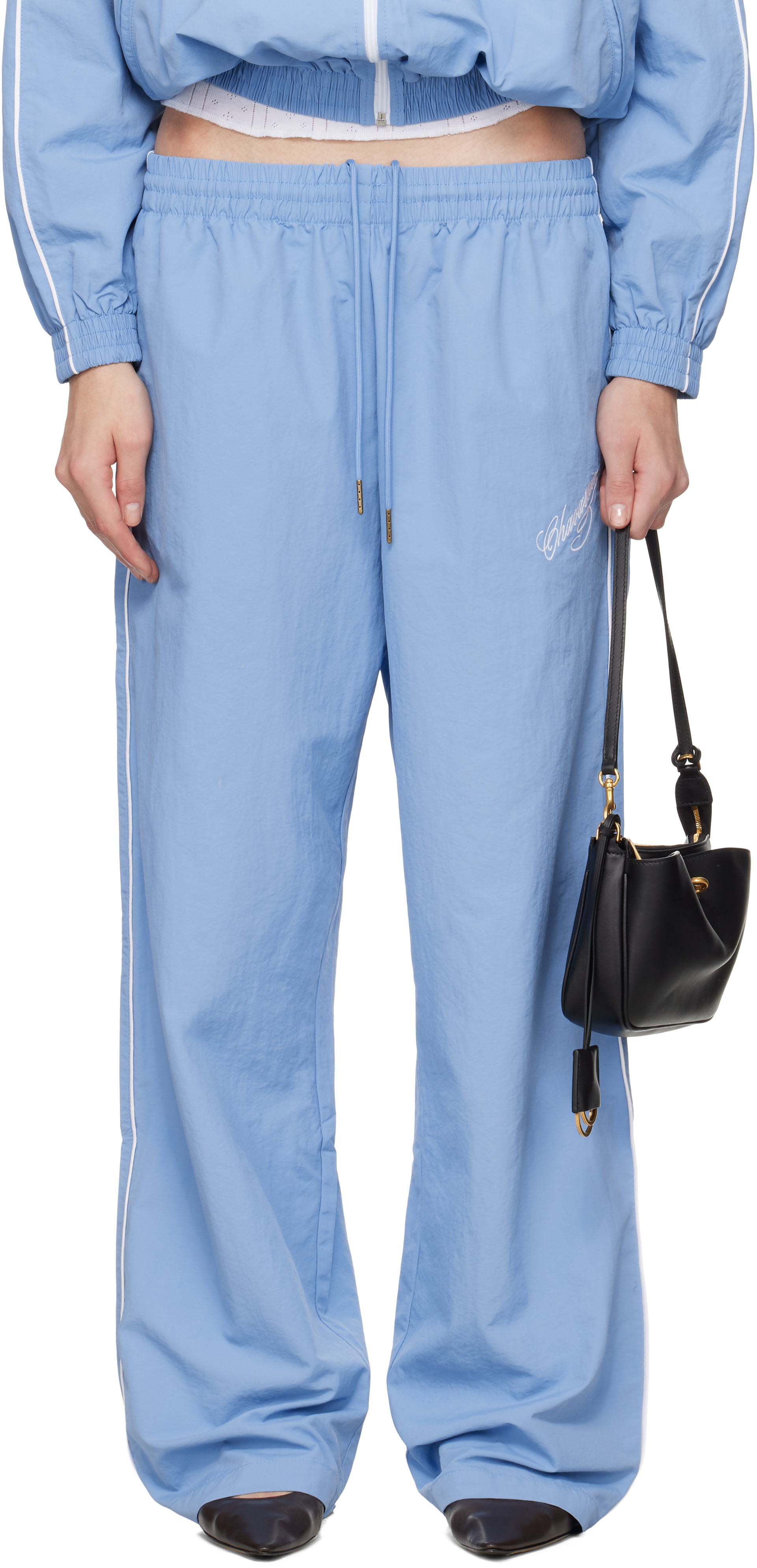 Willy Chavarria Blue Ruff Rider Track Pants