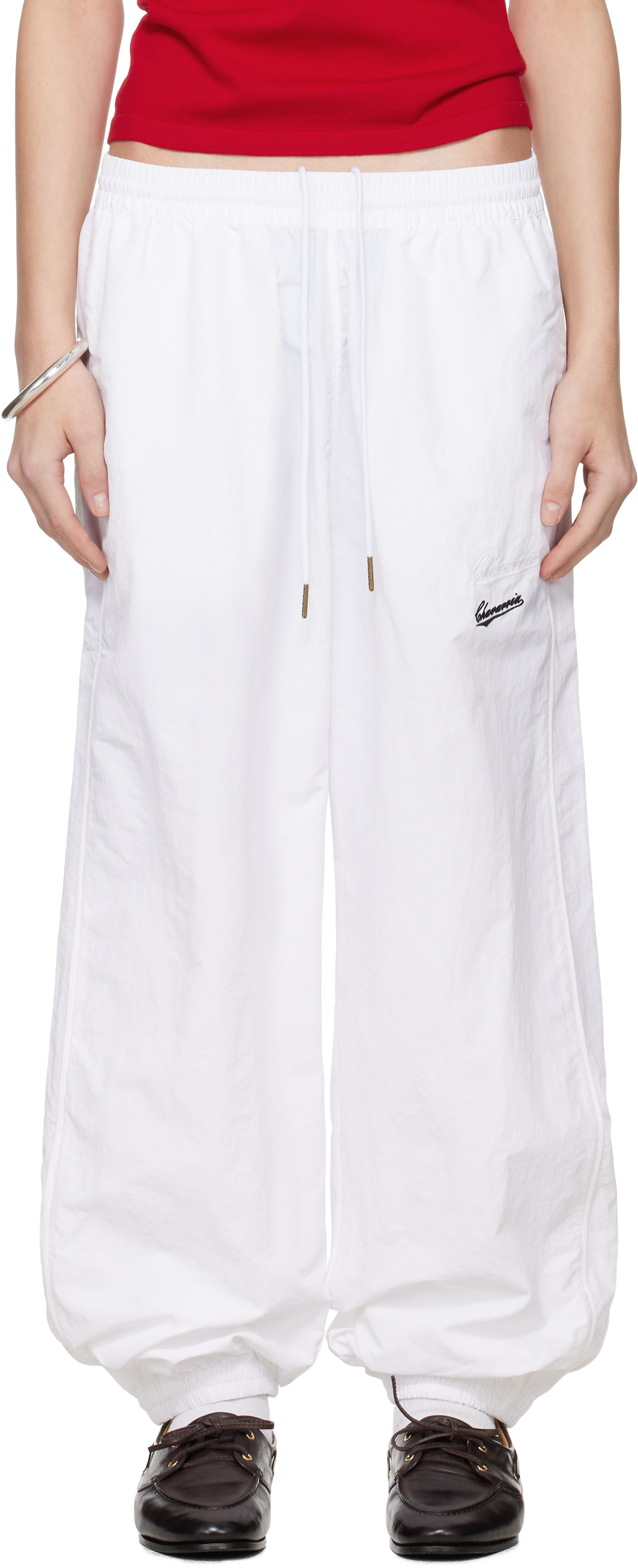 Willy Chavarria White Bad Boy Track Pants