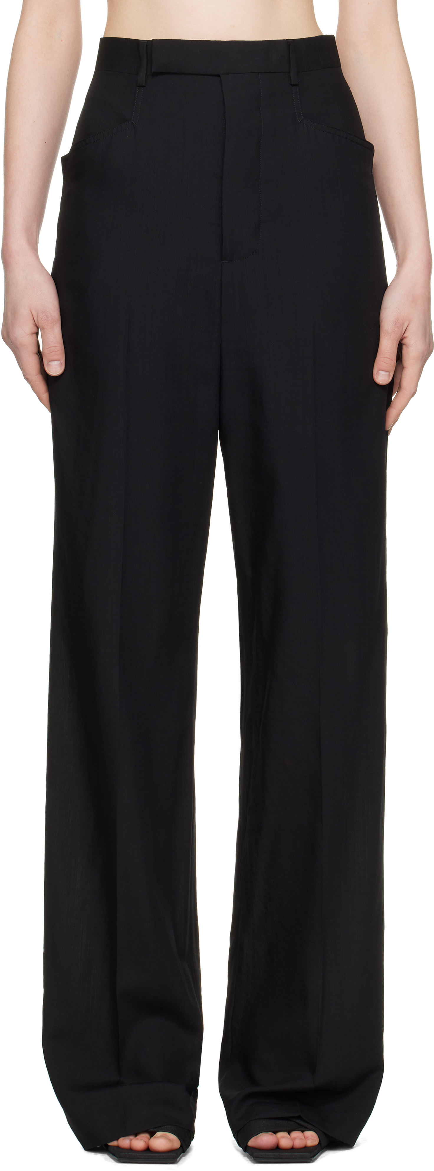 RICK OWENS BLACK HOLLYWOOD MASTADON TROUSERS