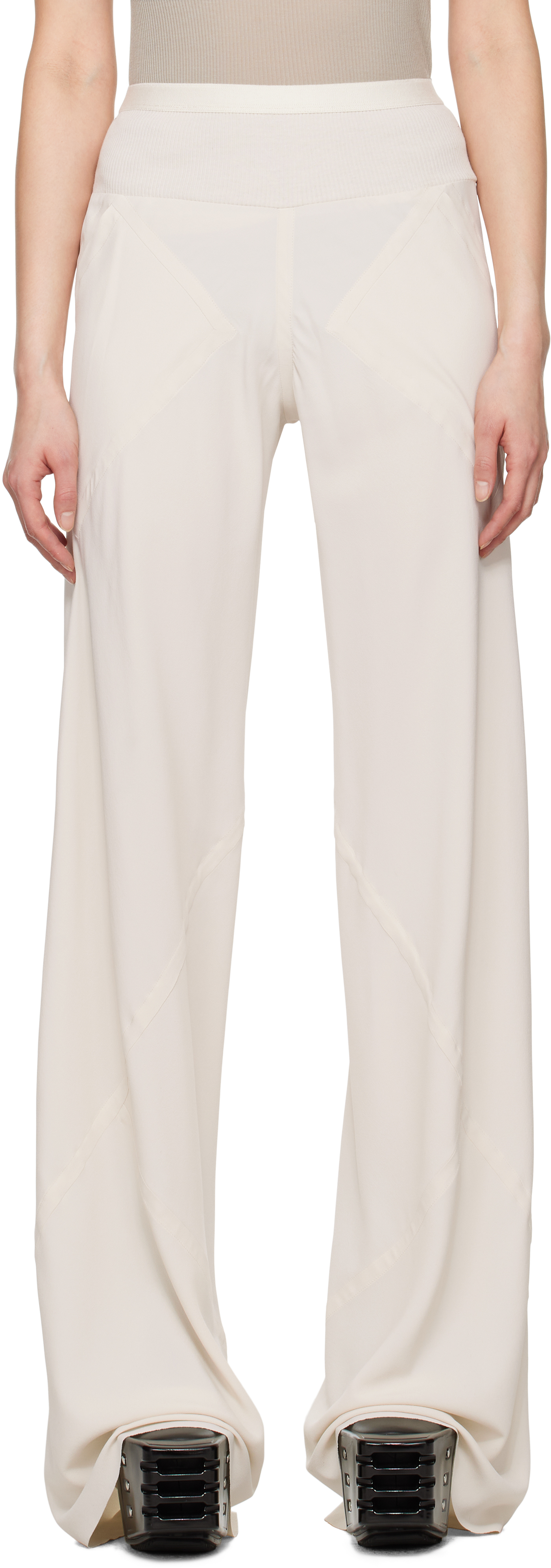 【RICK OWENS】Hollywood Bias トラウザーズ Rick Owensのオフホワイト Hollywood Bias トラウザーズがセール中