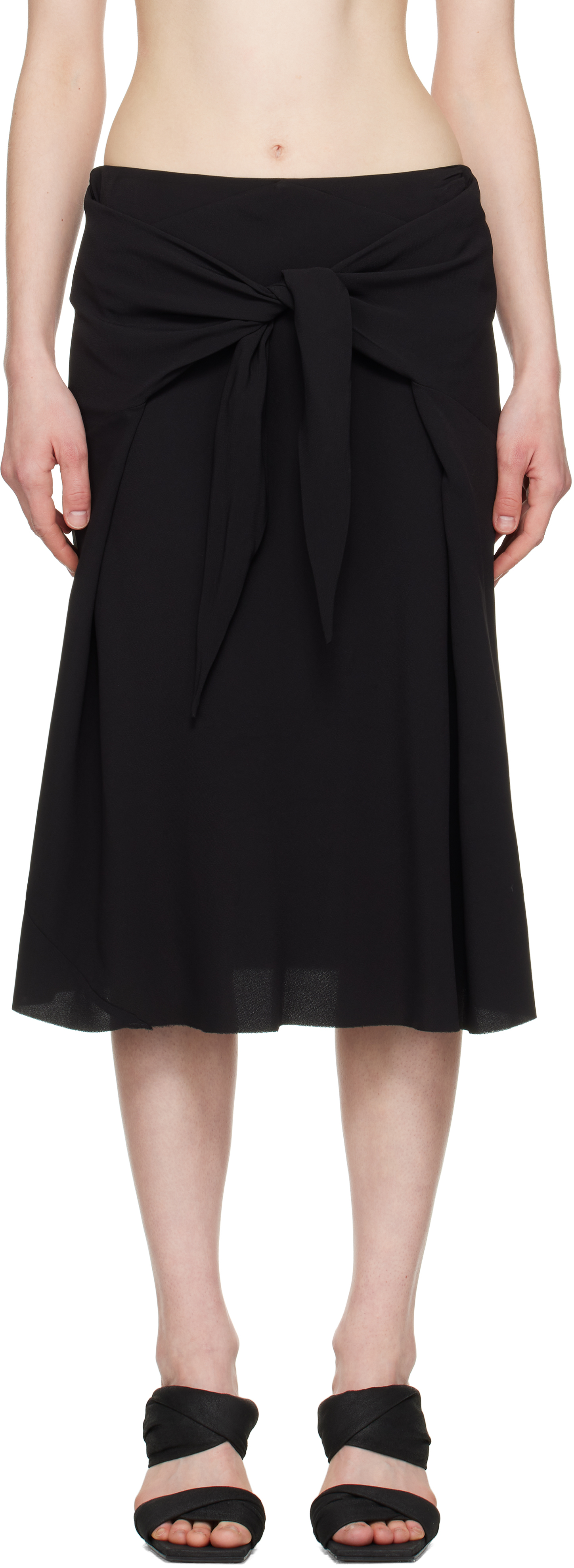 Black Hollywood Strutter Midi Skirt