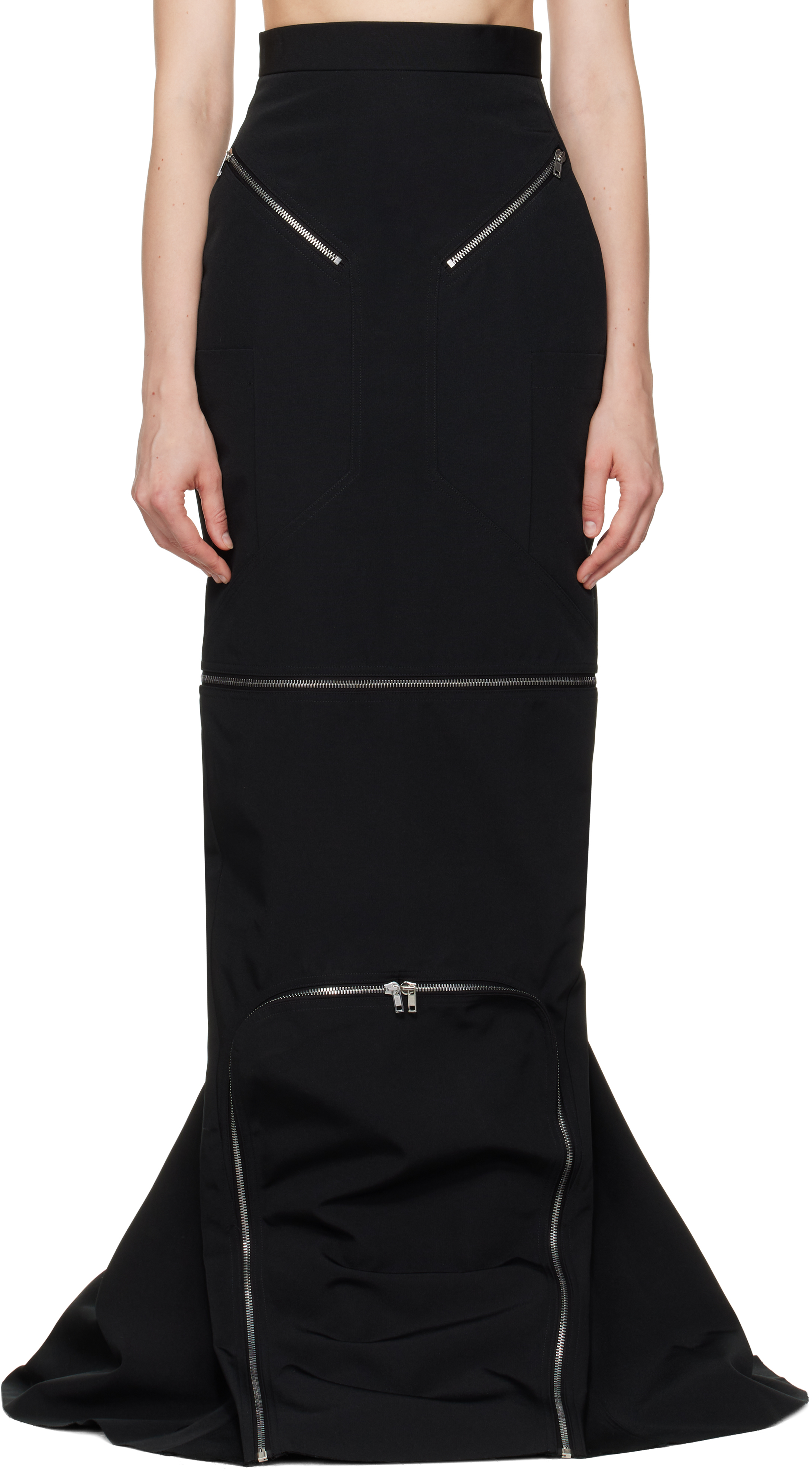 Black Hollywood Canvas Headon Maxi Skirt