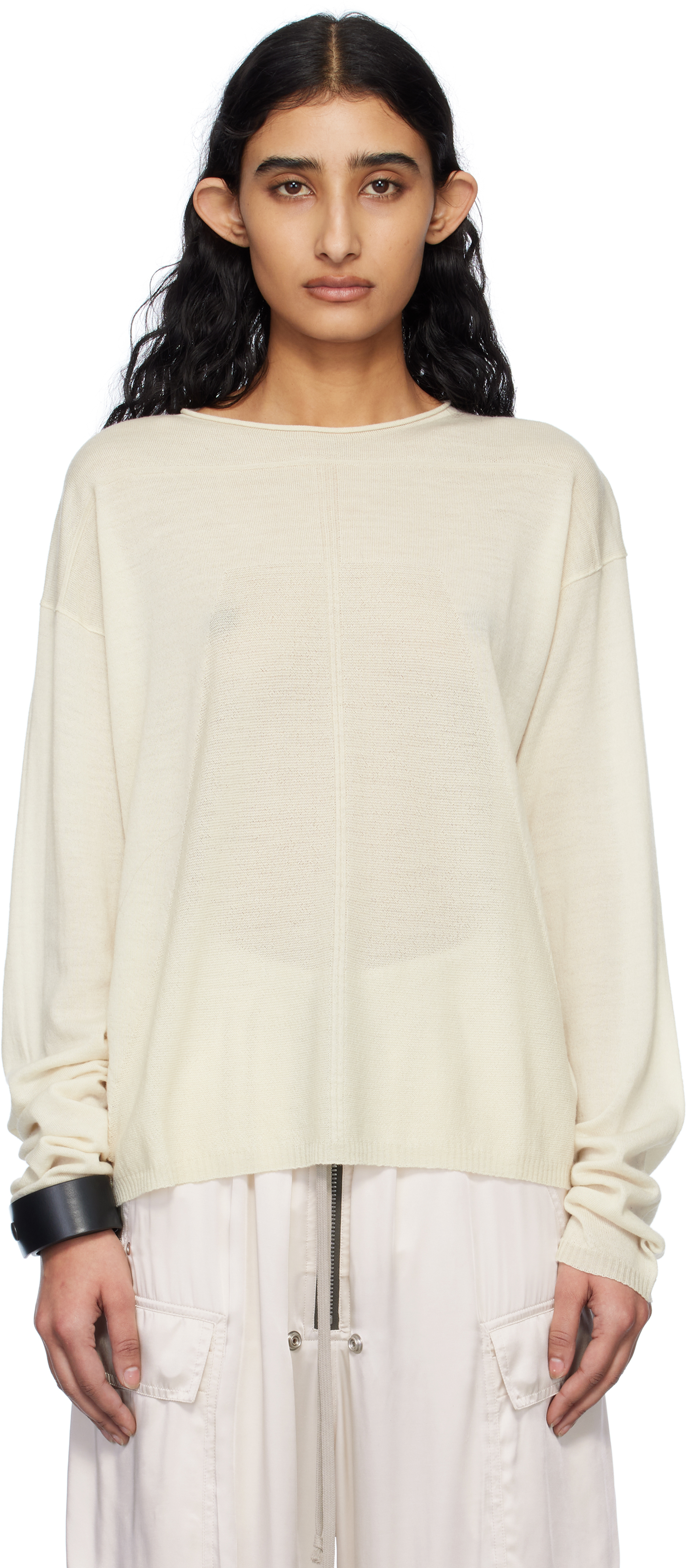 Rick Owens Off-white Hollywood Pull Sweater In 41 Dinge