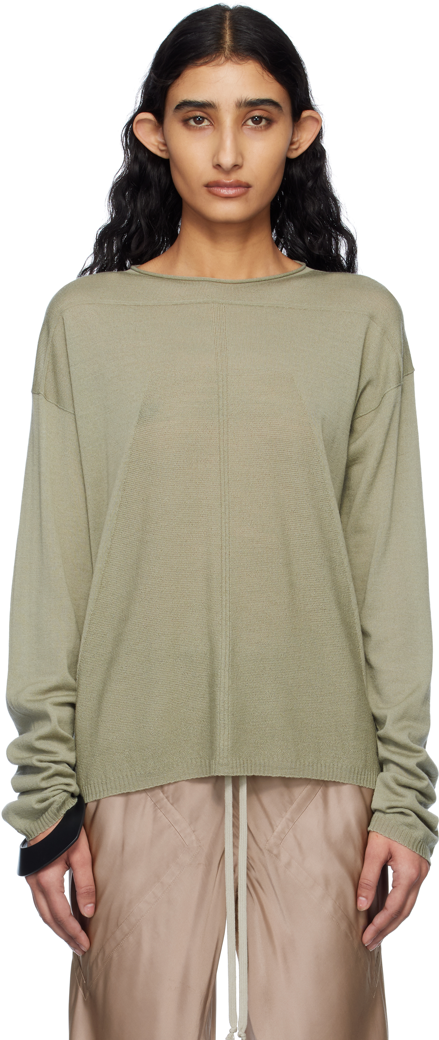 Rick Owens Green Hollywood Pull Sweater In 15 Celadon