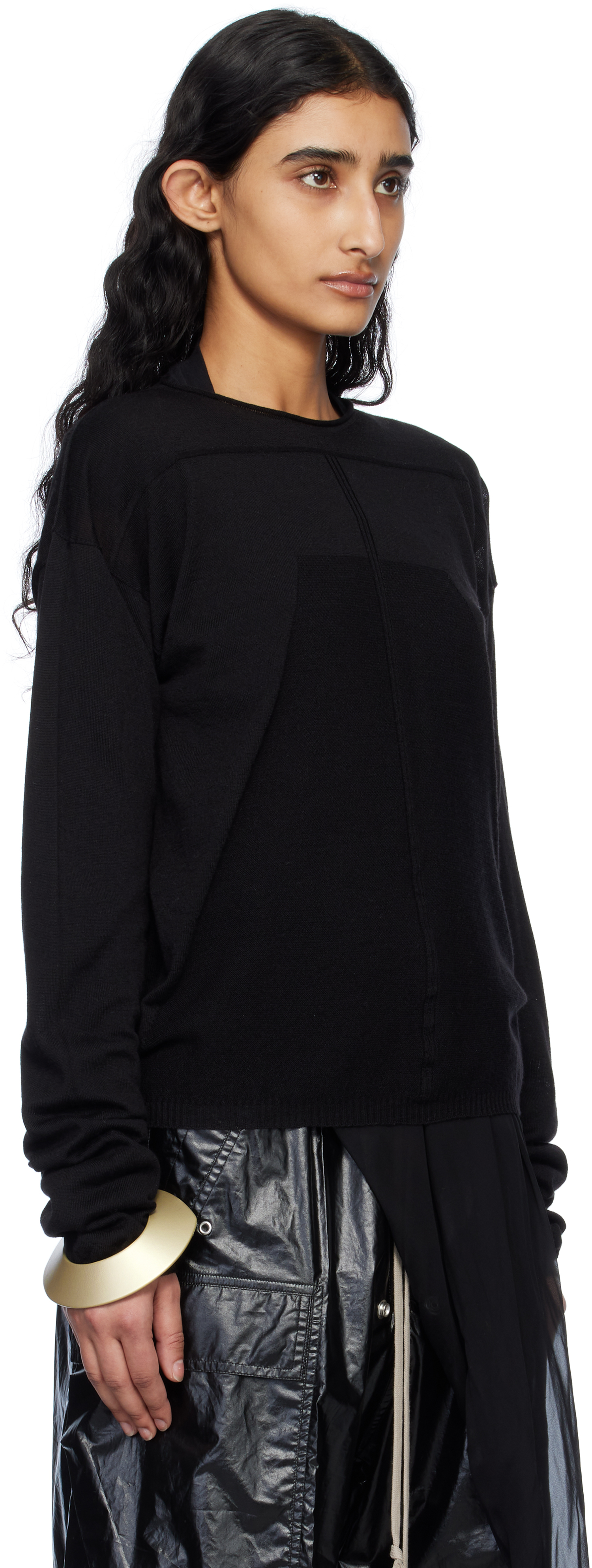 Rick Owens Black Hollywood Pull Sweater In 09 Black