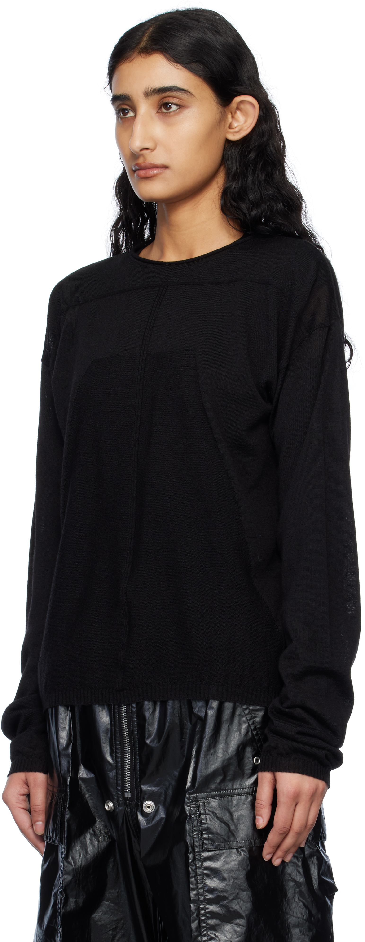 Rick Owens Black Hollywood Pull Sweater In 09 Black