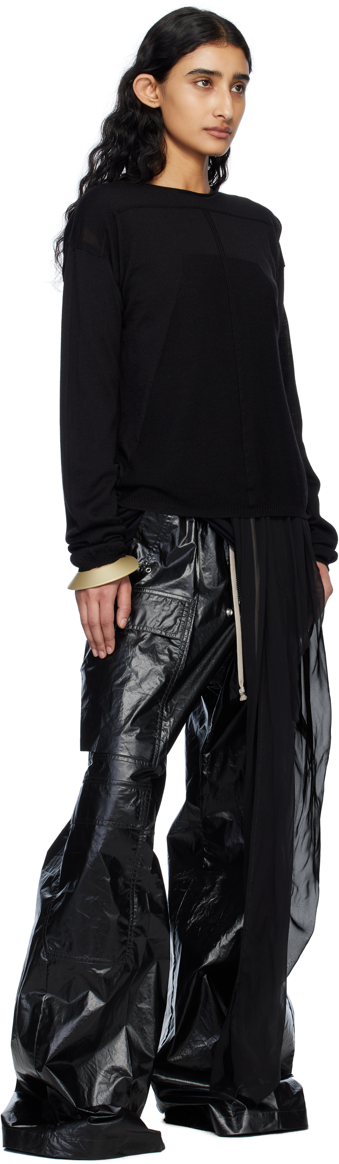 Rick Owens Black Hollywood Pull Sweater In 09 Black