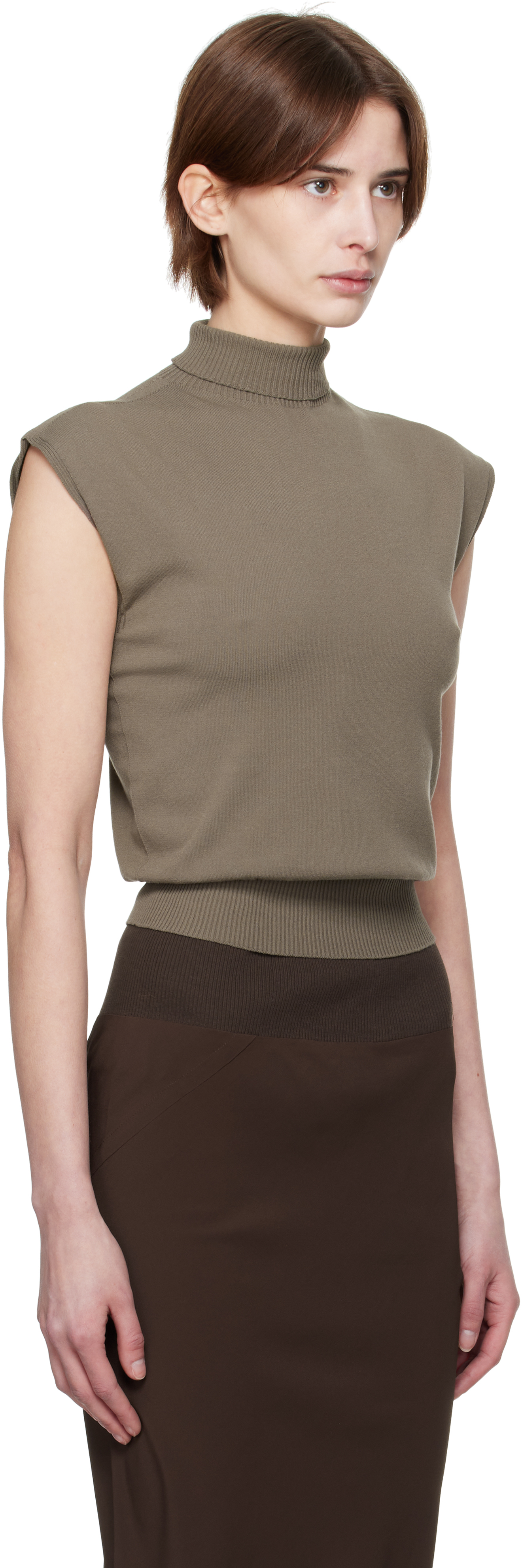 Rick Owens Gray Hollywood Sl Turtleneck In 34 Dust