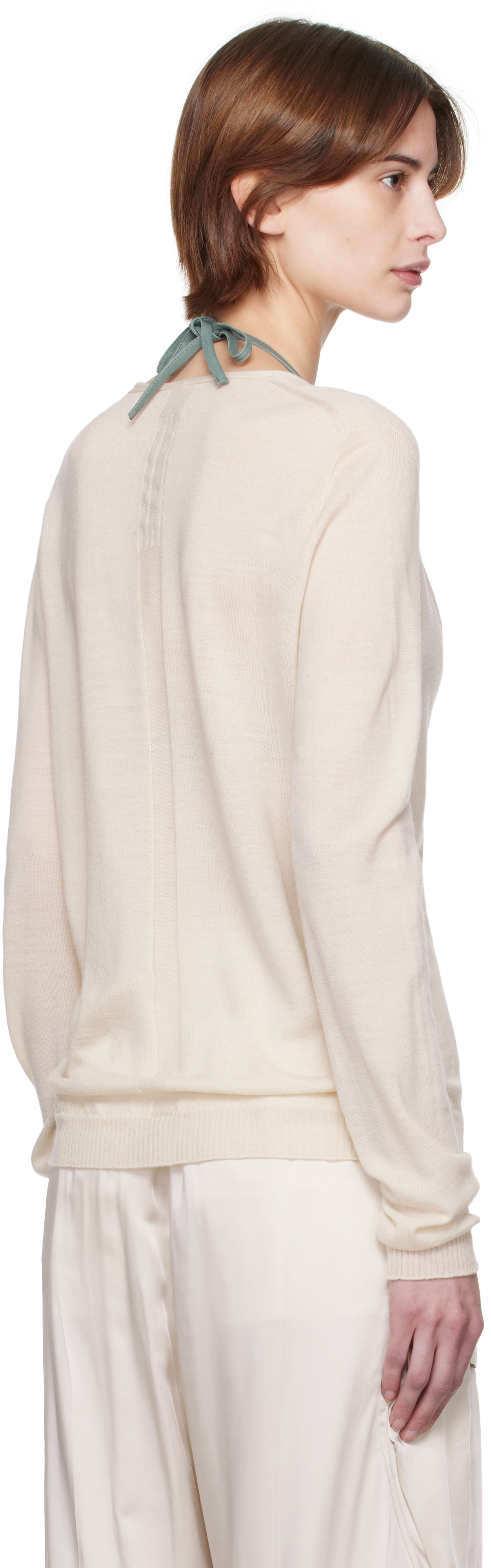 Rick Owens Off-white Hollywood Xtreme V Neck Sweater In 41 Dinge