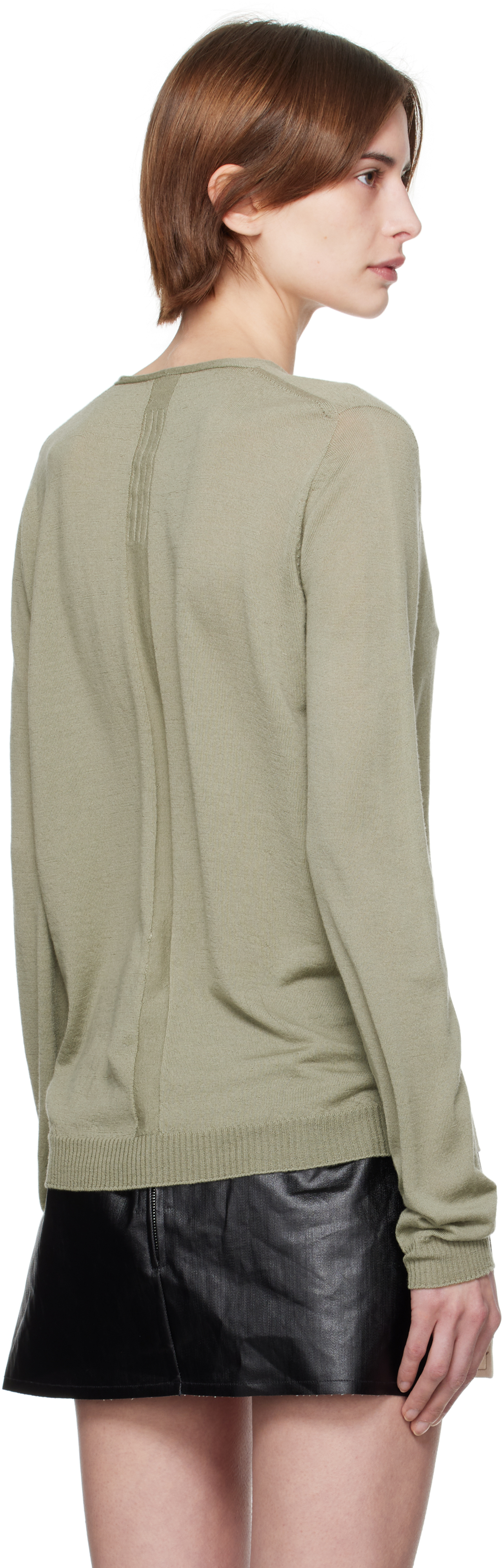 Rick Owens Green Hollywood Xtreme V Neck Sweater In 15 Celadon