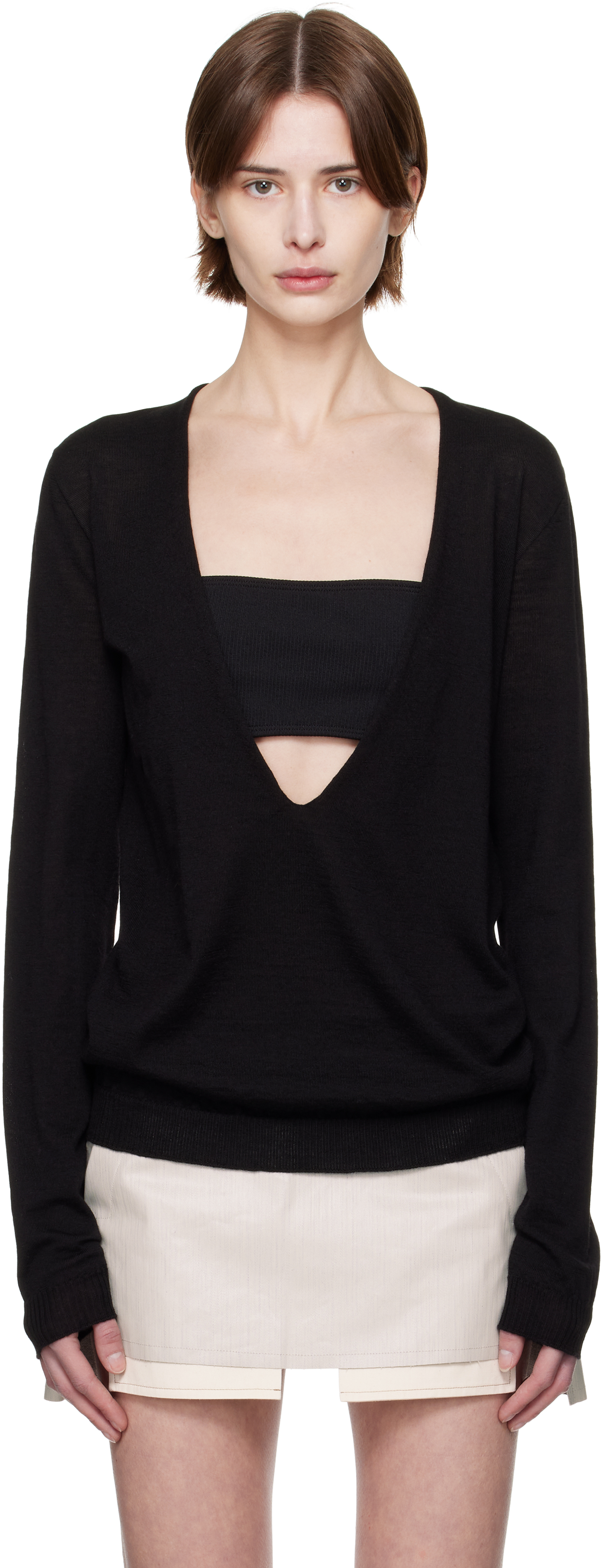 Rick Owens 22SS  V NECK KNIT XS 黒 Rick Owens 22SS V NECK KNIT XS 黒 Rick Owens Black V-Neck