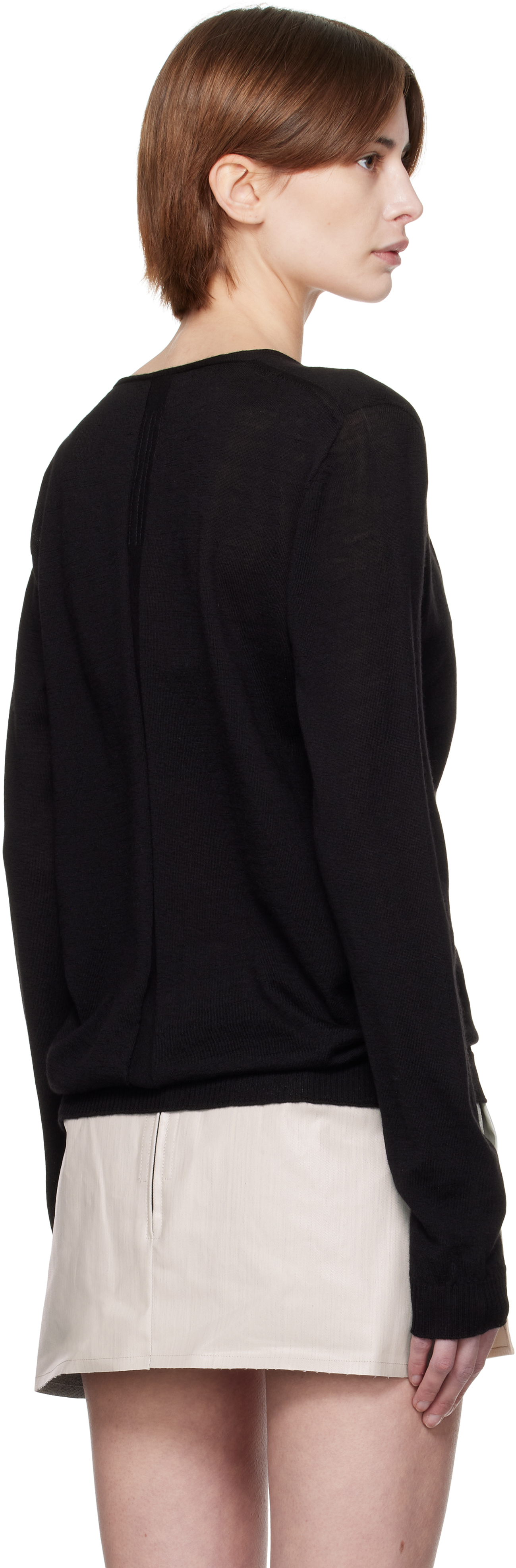 Rick Owens Black Hollywood Xtreme V Neck Sweater In 09 Black