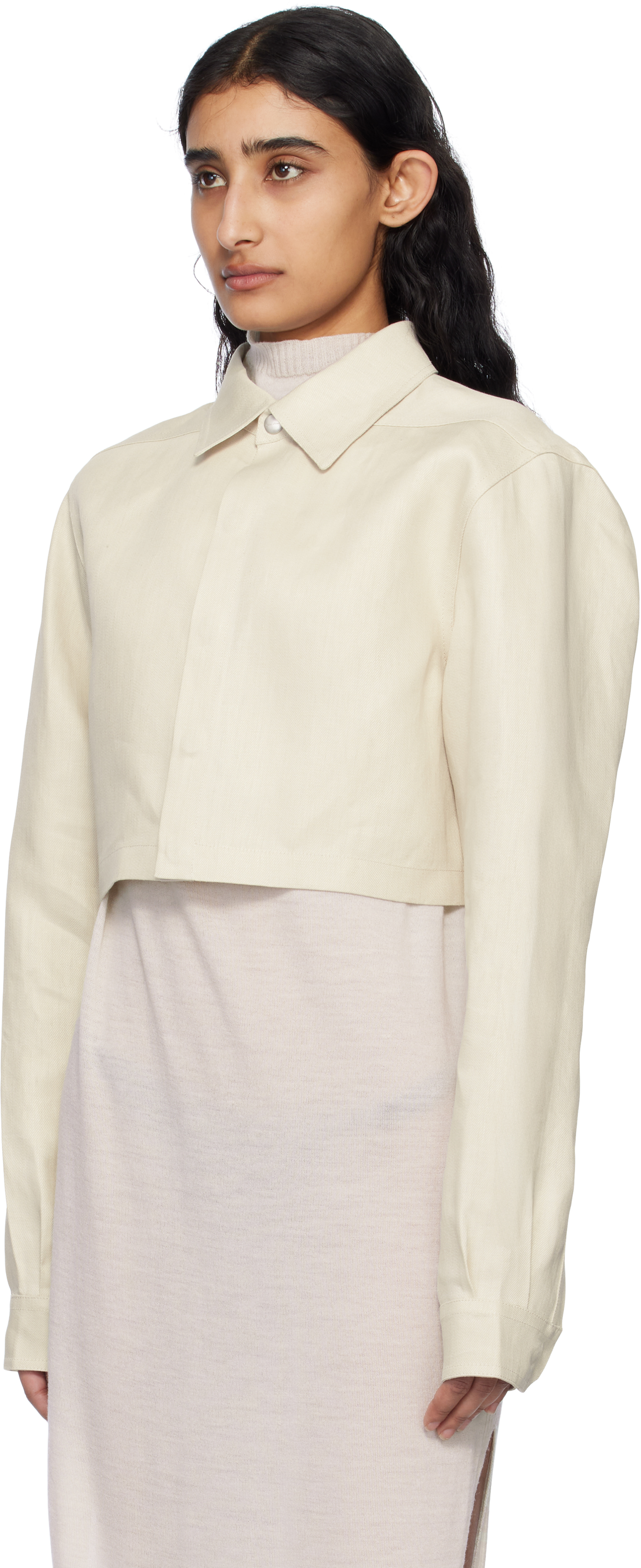 Rick Owens Off-white Hollywood Linen Twill Shirt In 41 Dinge