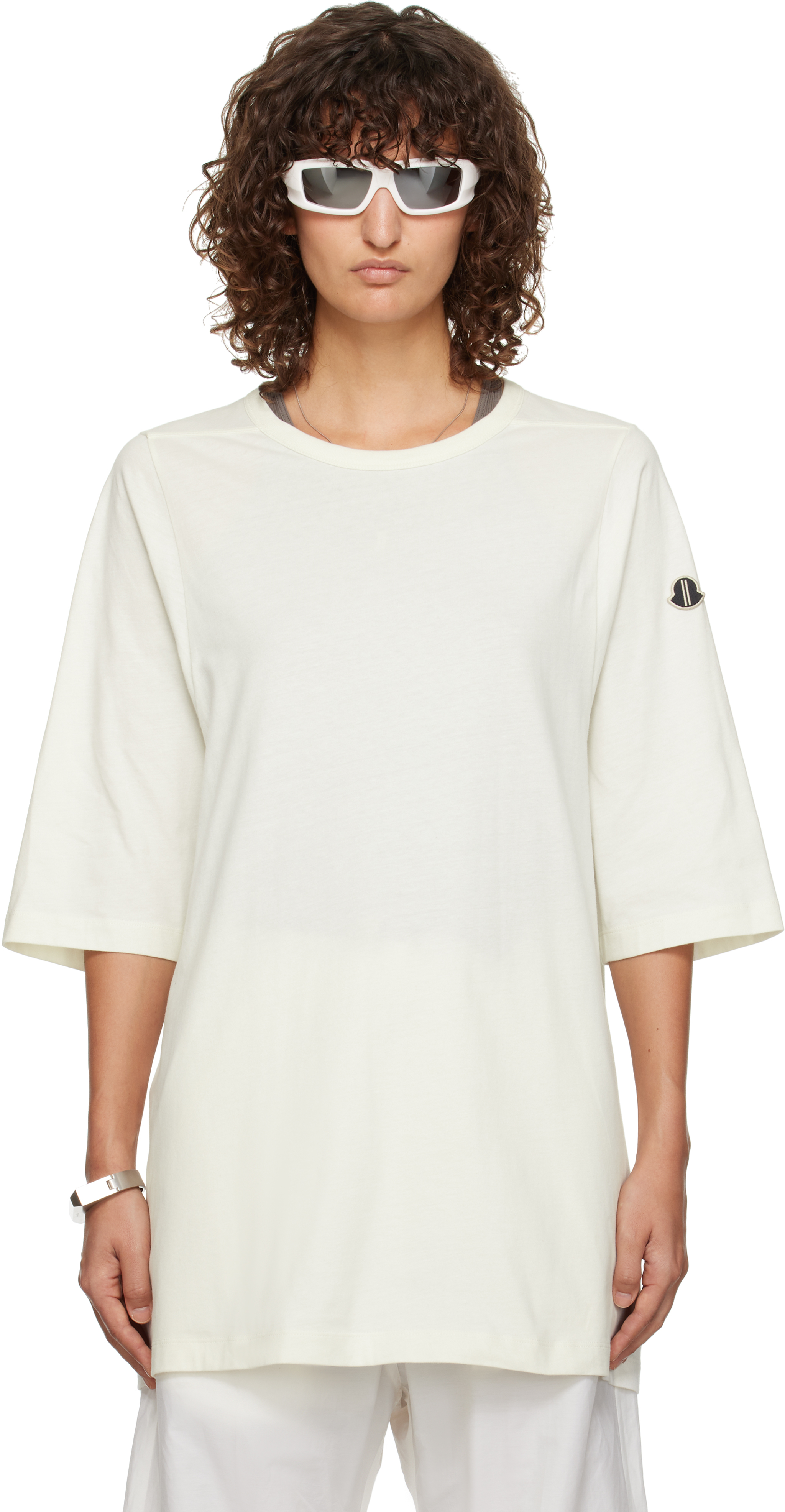 Moncler + Rick Owens Tシャツ Cotton T-Shirt ★関税込 Rick OwensのMoncler + Rick Owens グレー オーガニックコットン