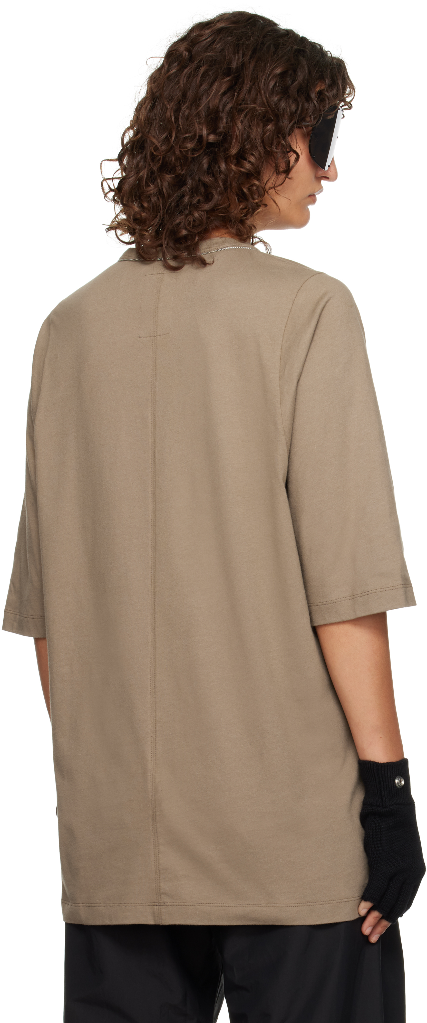 Rick Owens Moncler + Gray Organic Cotton T-shirt In 25u Dust