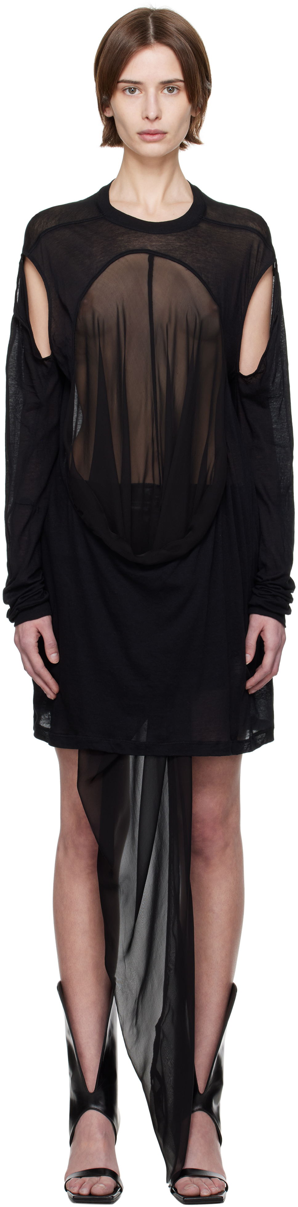【関税込み】Rick Owens ブラック Hollywood Drain Tシャツ Black Hollywood Drain T-shirt by Rick Owens on Sale