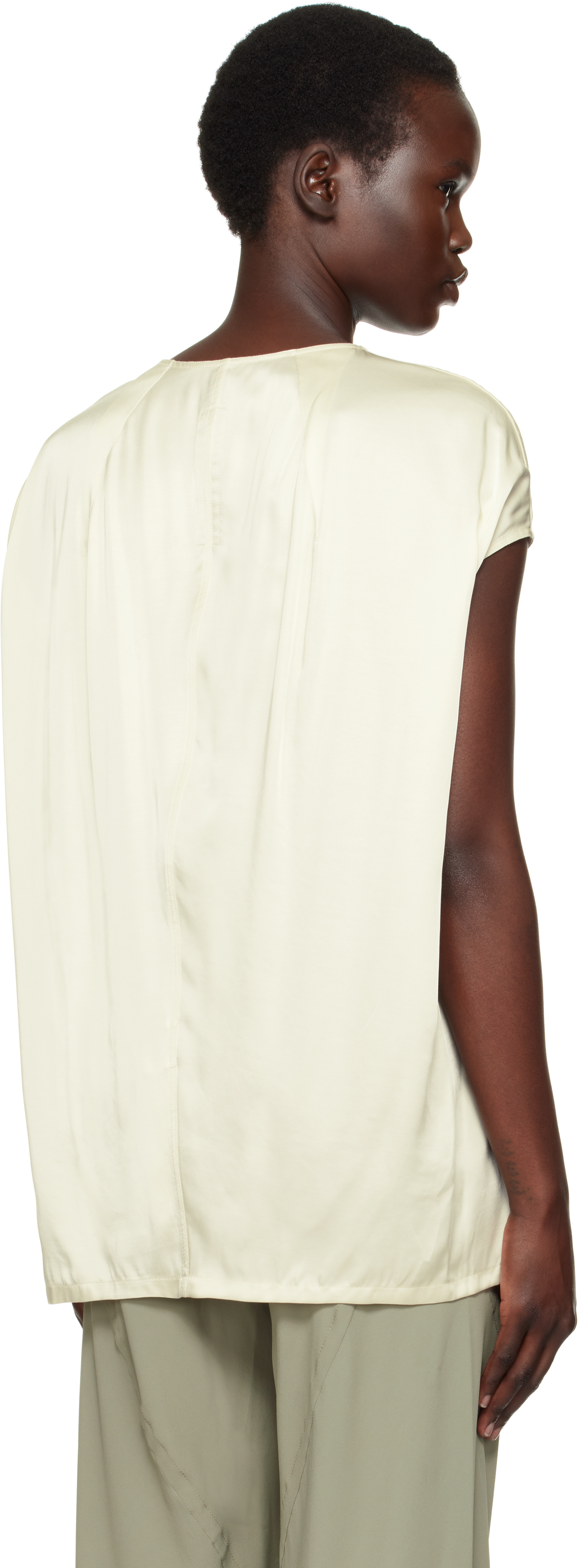 Rick Owens Off-white Hollywood Floating T-shirt In 41 Dinge