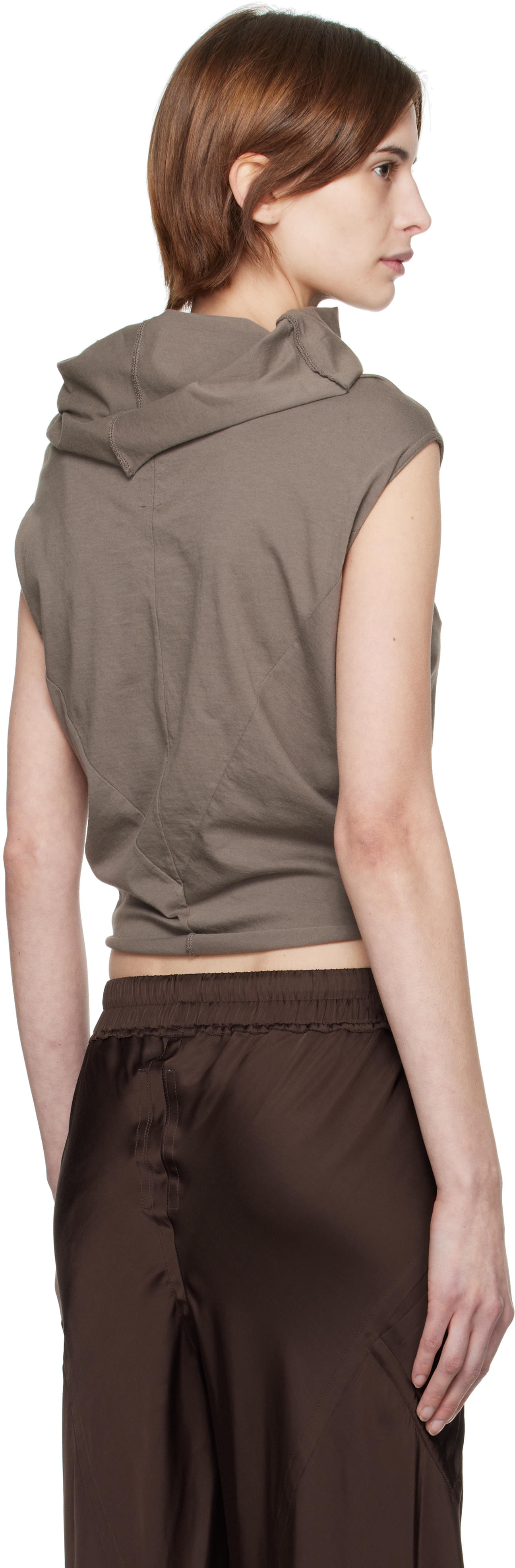 Rick Owens Gray Hollywood Jersey Shroud T-shirt In 34 Dust