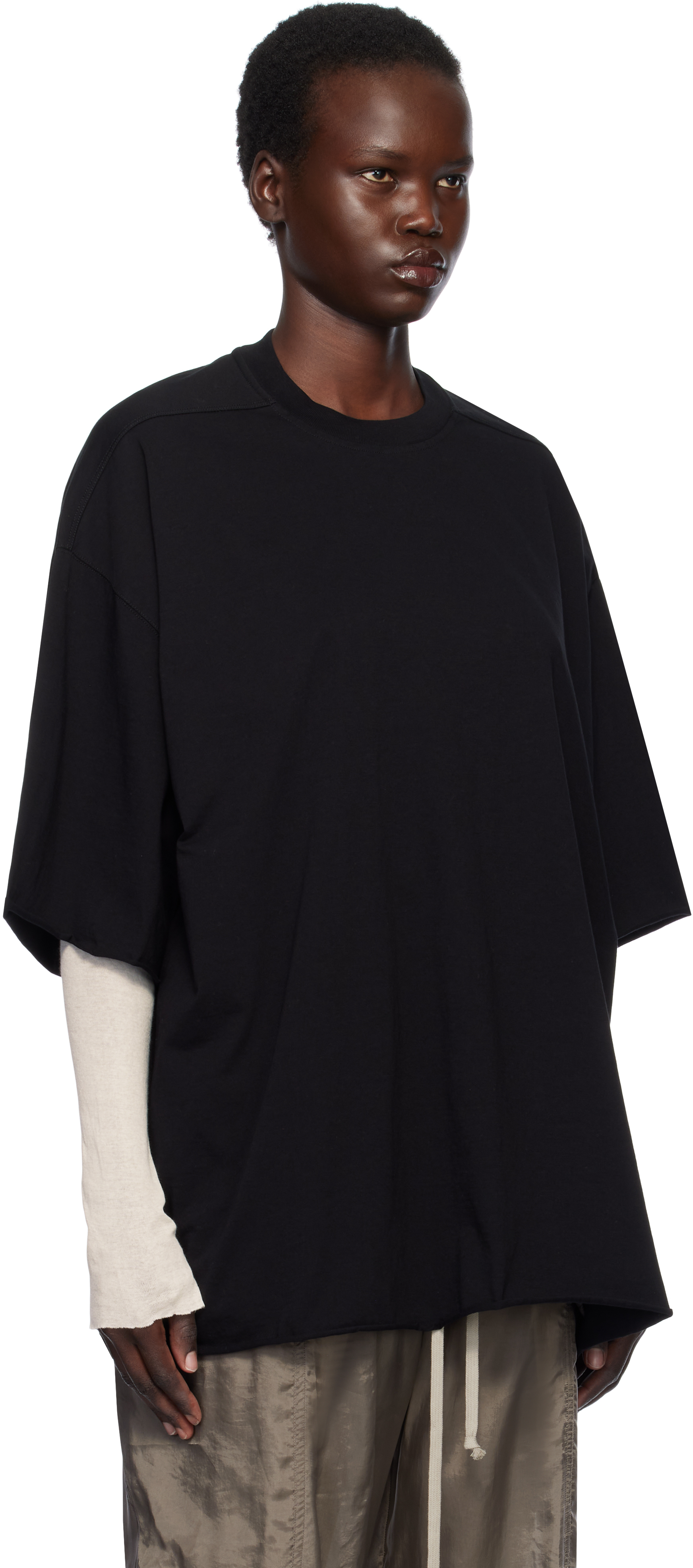 Rick Owens Black Hollywood Tommy T-shirt In 09 Black