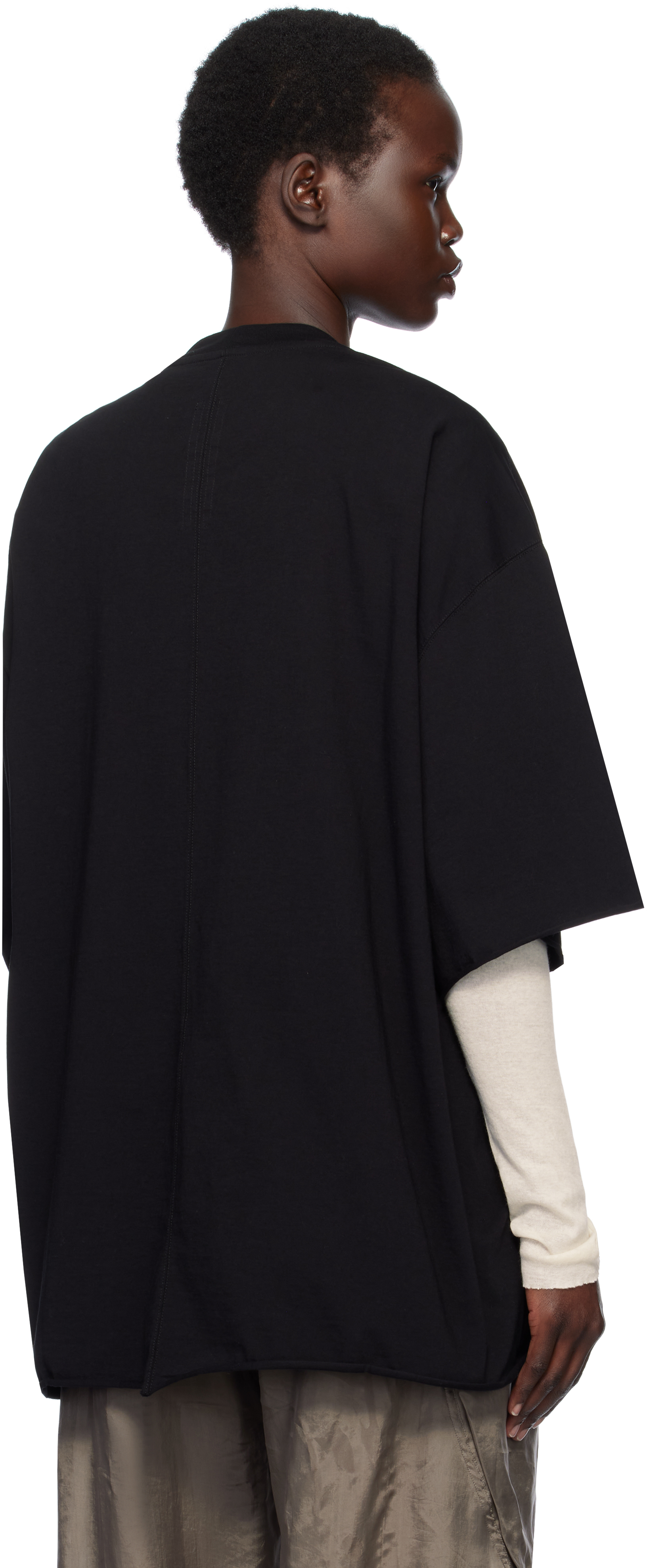 Rick Owens Black Hollywood Tommy T-shirt In 09 Black