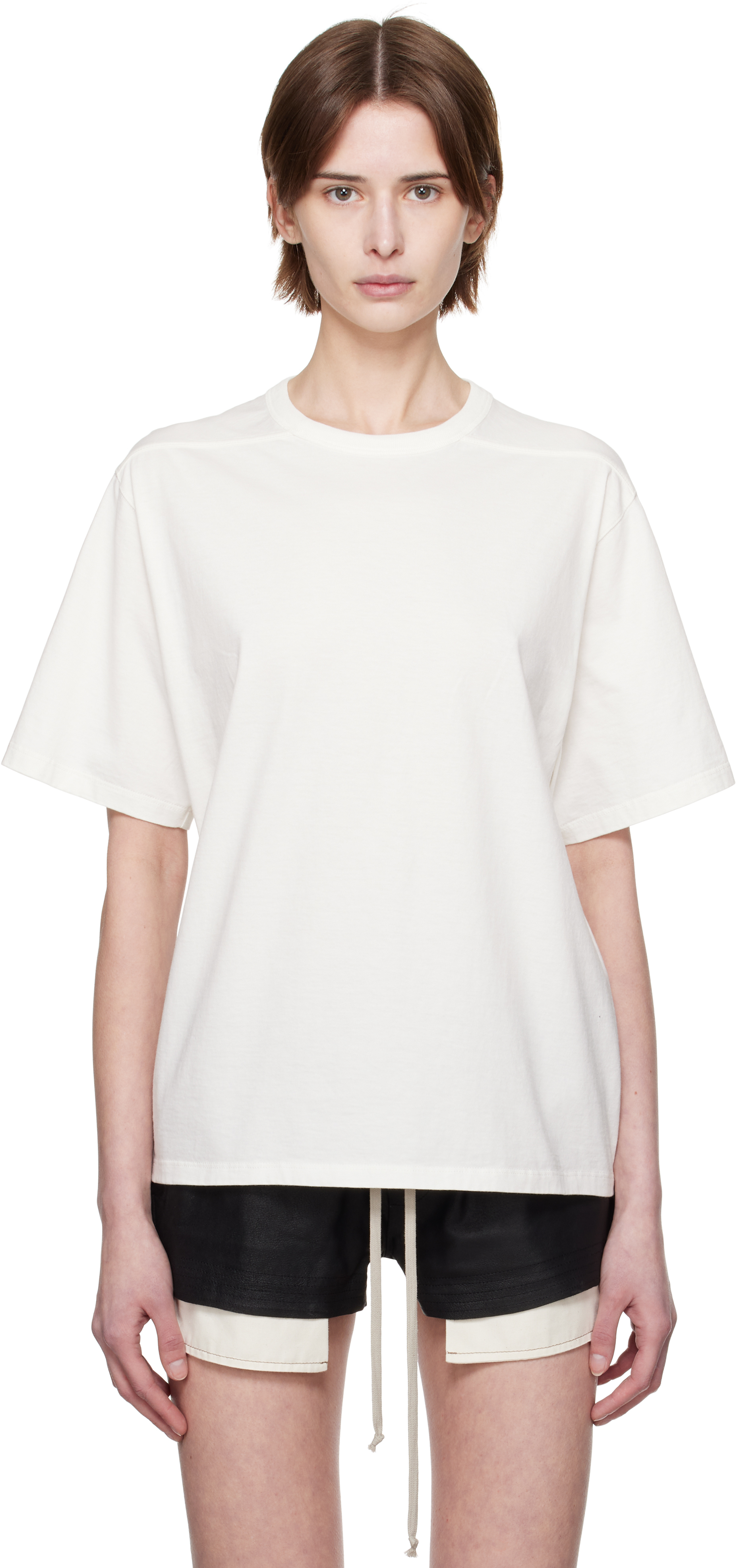 Rick Owens Off-white Hollywood Brad T-shirt In 11 Milk