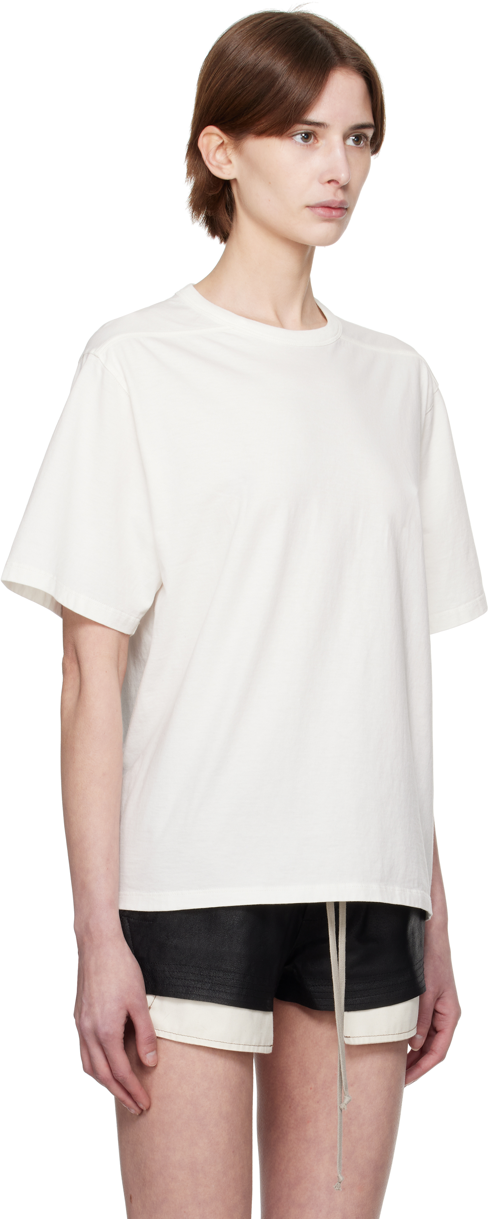 Rick Owens Off-white Hollywood Brad T-shirt In 11 Milk