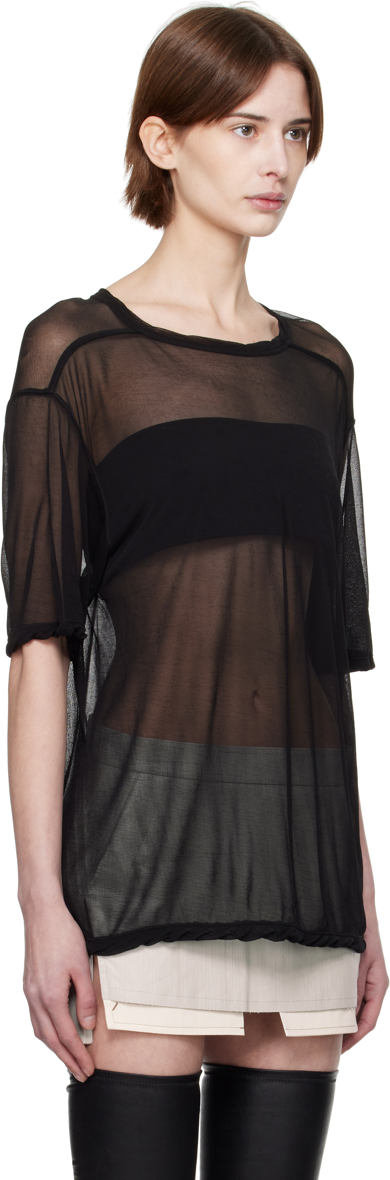 Rick Owens Black Hollywood Brad T-shirt In 09 Black