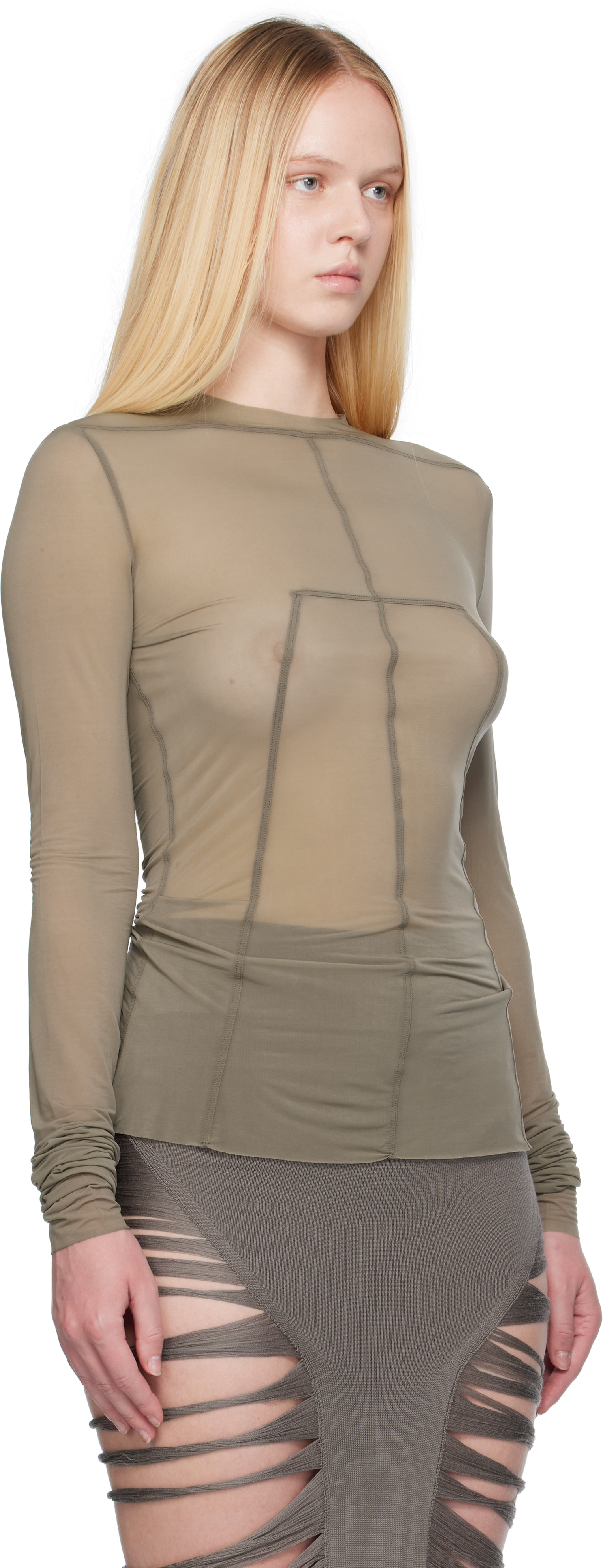 Rick Owens Gray Hollywood Lido Top In Green