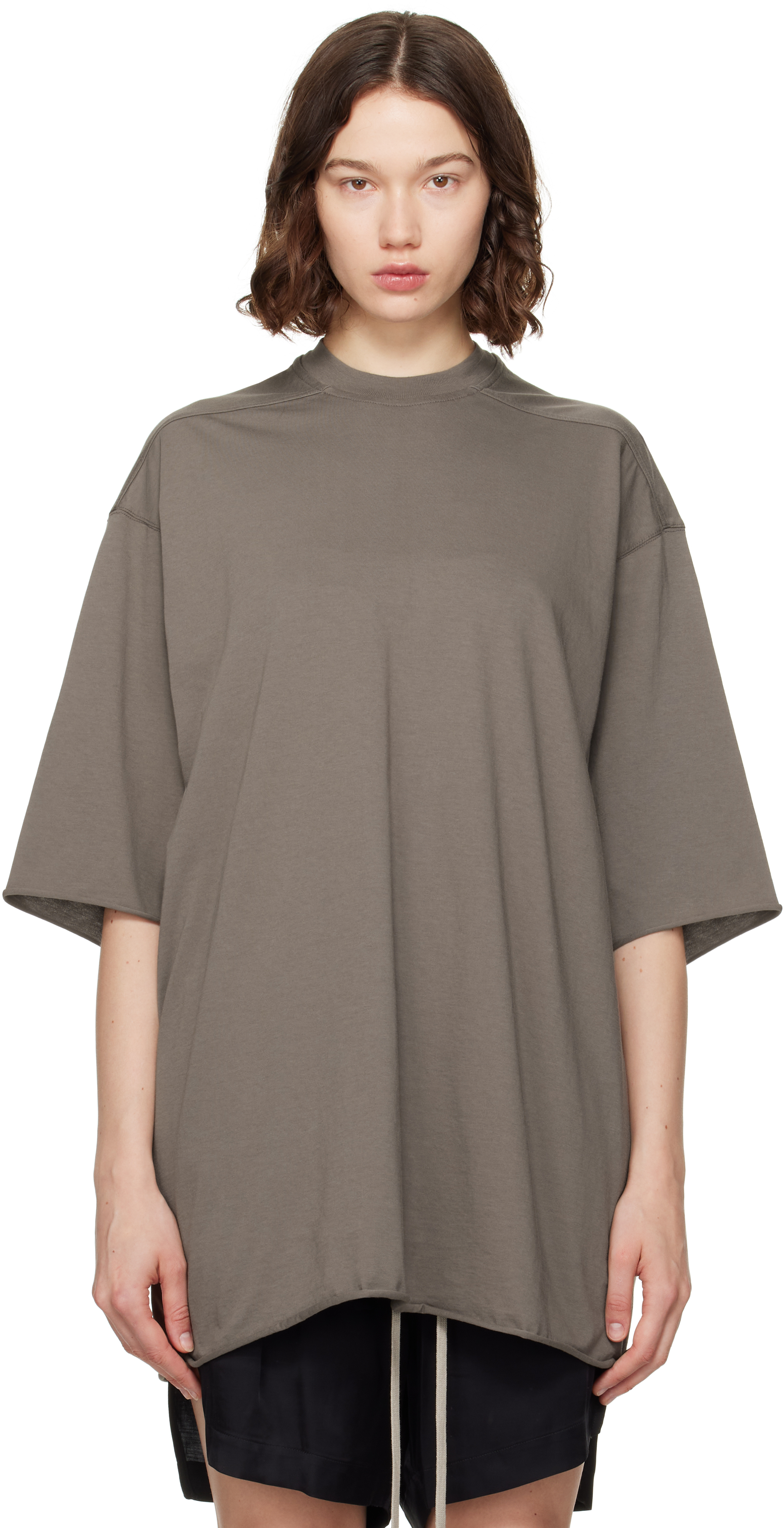 【関税込み】Rick Owens グレー Hollywood Jumbo 半袖Tシャツ Rick Owens: グレー Hollywood Jumbo 半袖Tシャツ | SSENSE 日本