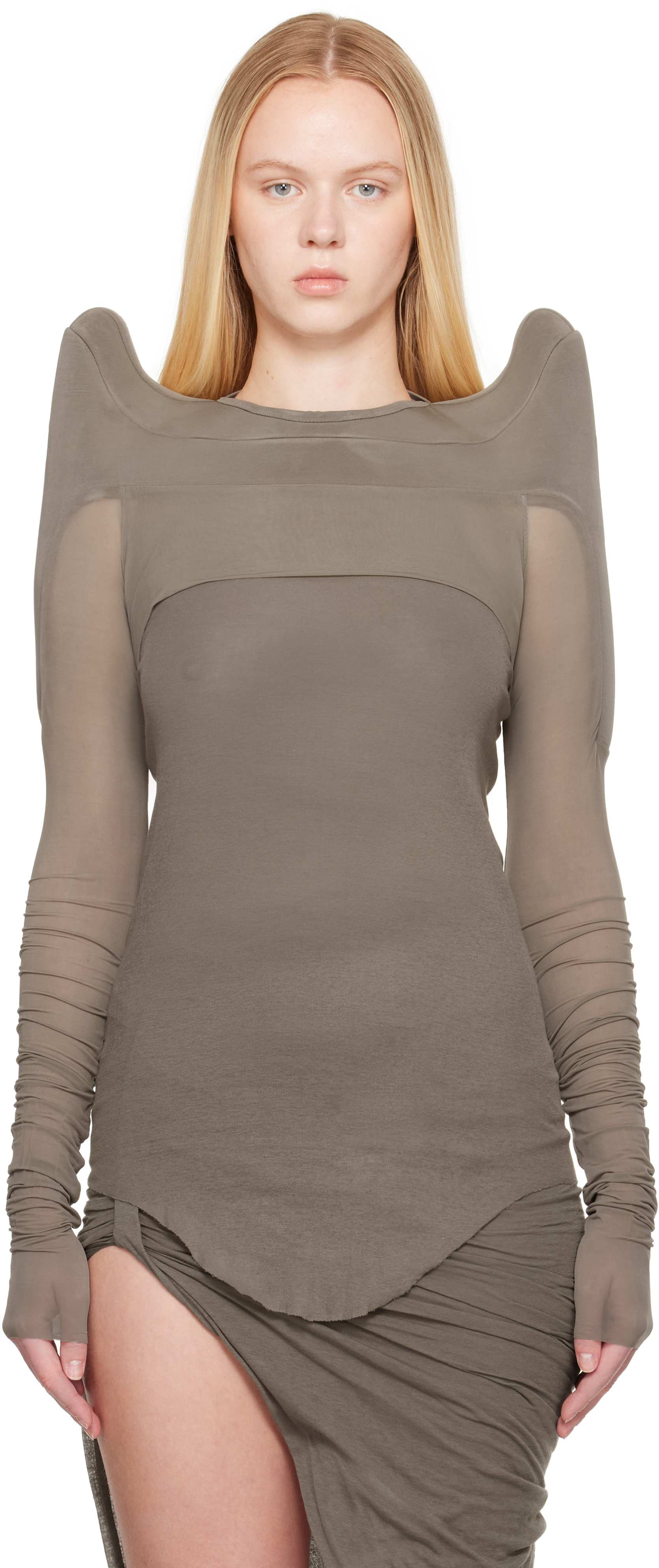 Rick Owens Gray Hollywood Tec Bolero T-shirt