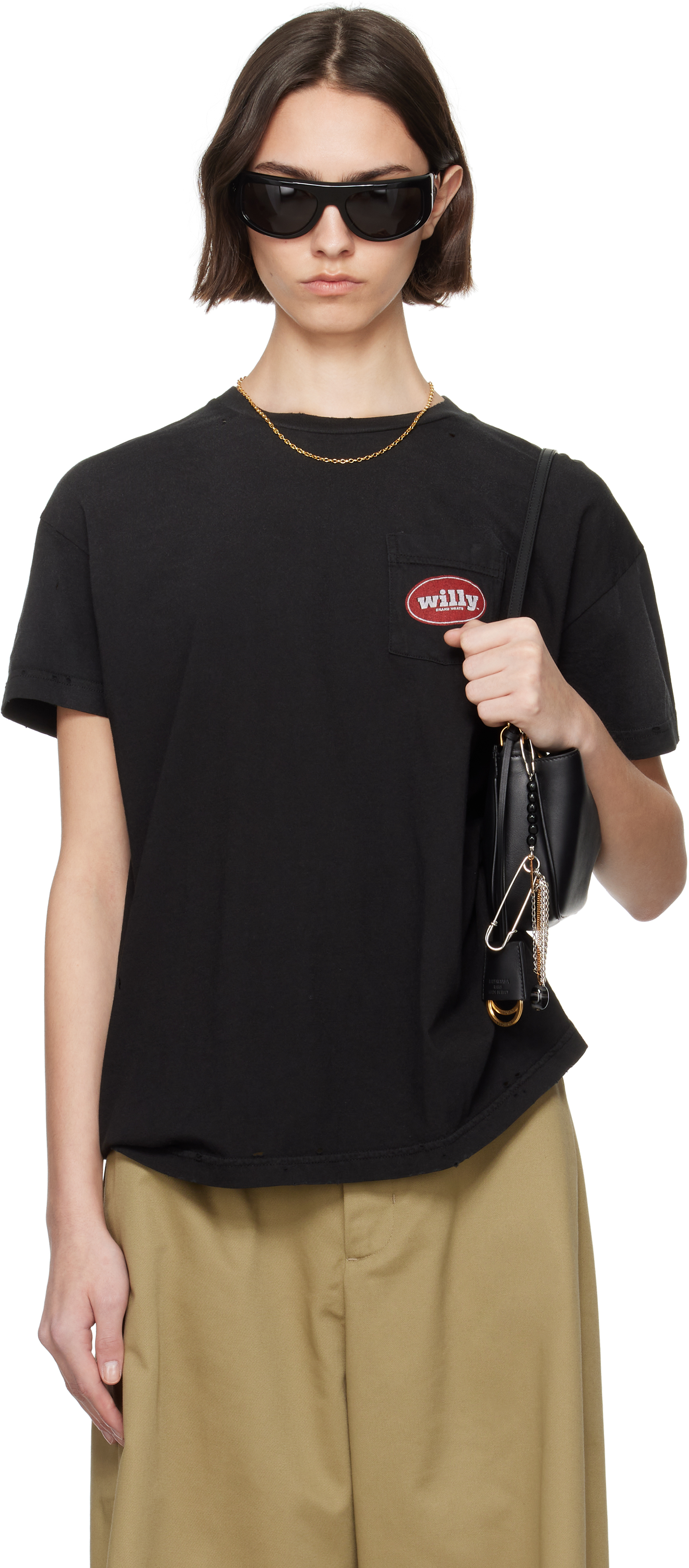 Willy Chavarria Black 'chorizo' Destroyed Easy T-shirt