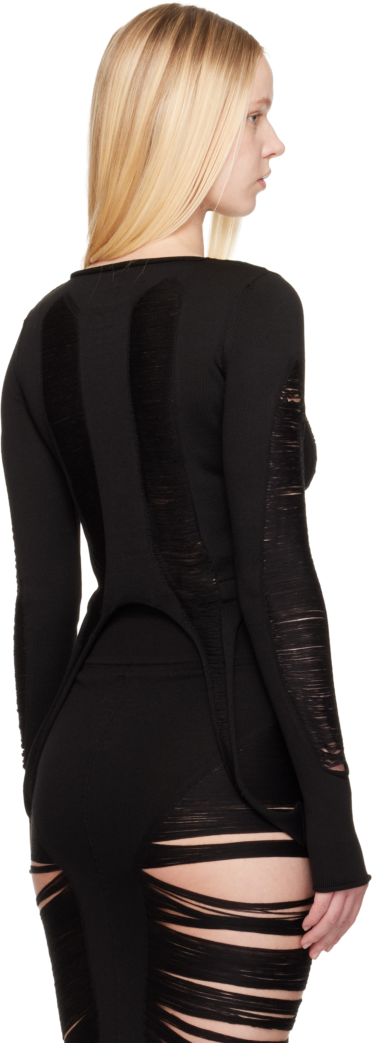 Rick Owens Black Hollywood Anja Ls T-shirt In Black