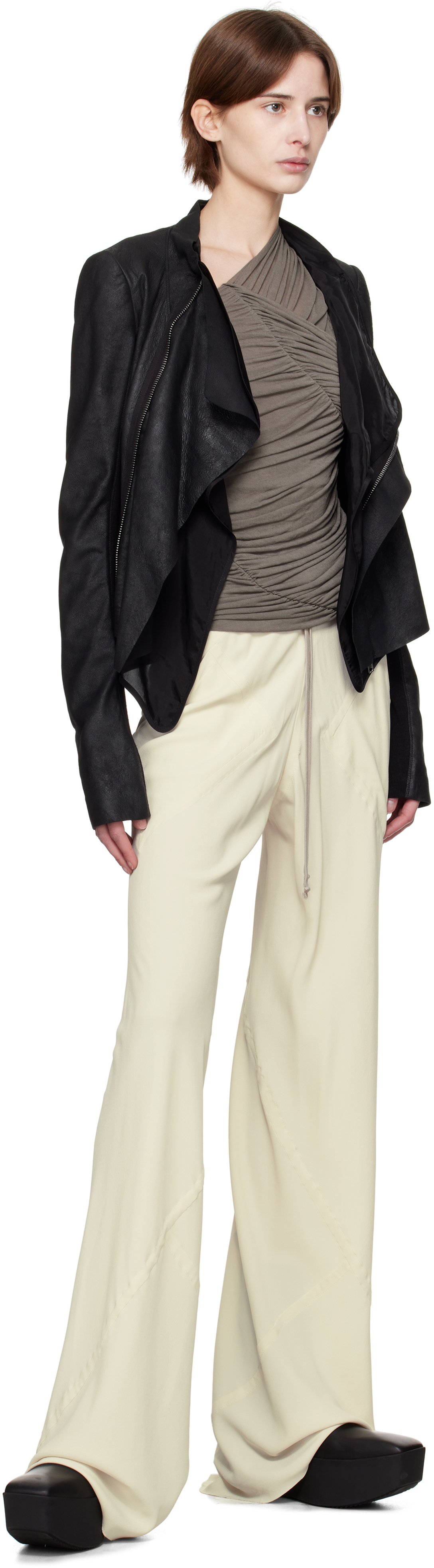 Rick Owens Gray Hollywood Edfu Top In 34 Dust