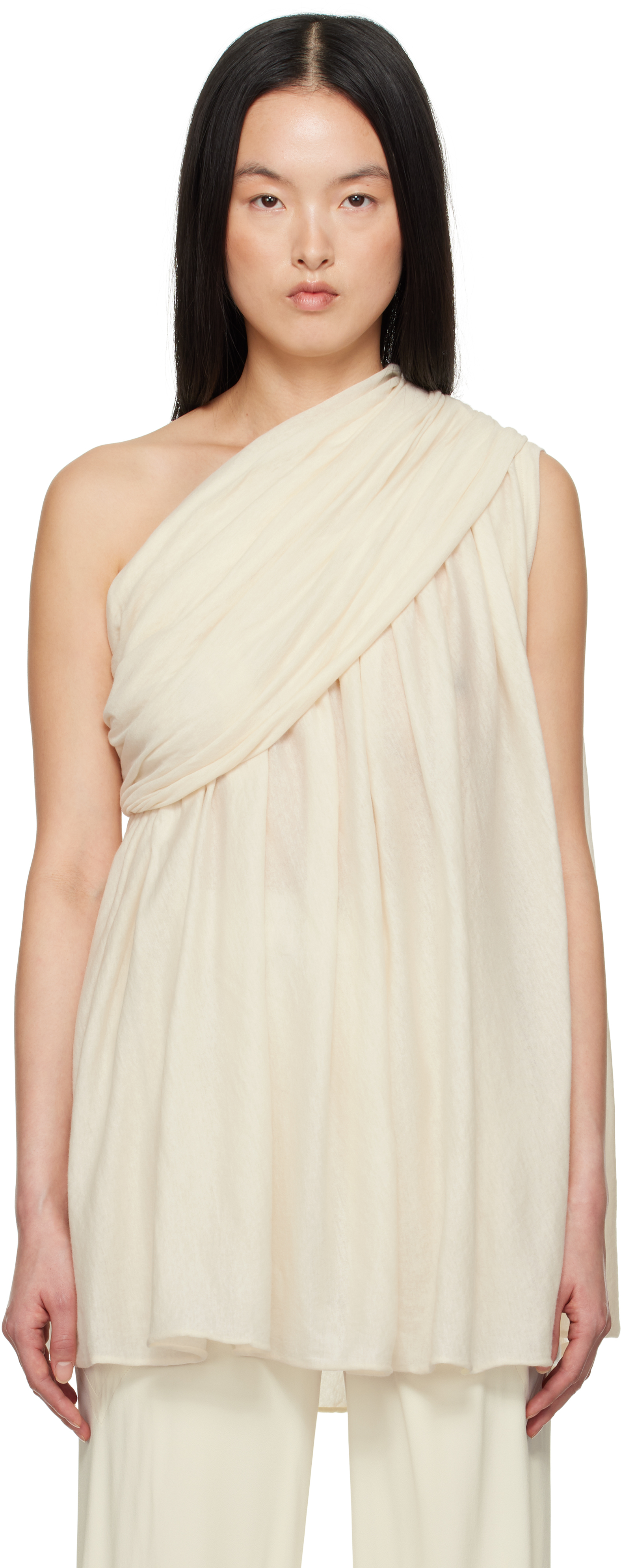 Rick Owens Off-white Hollywood Unstable Tank Top In 21 Natural