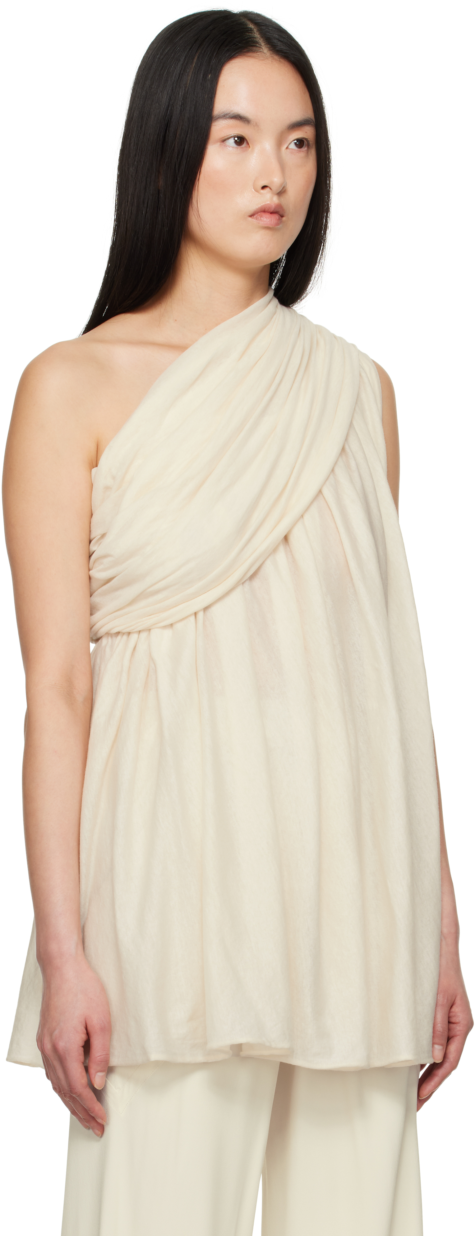 Rick Owens Off-white Hollywood Unstable Tank Top In 21 Natural