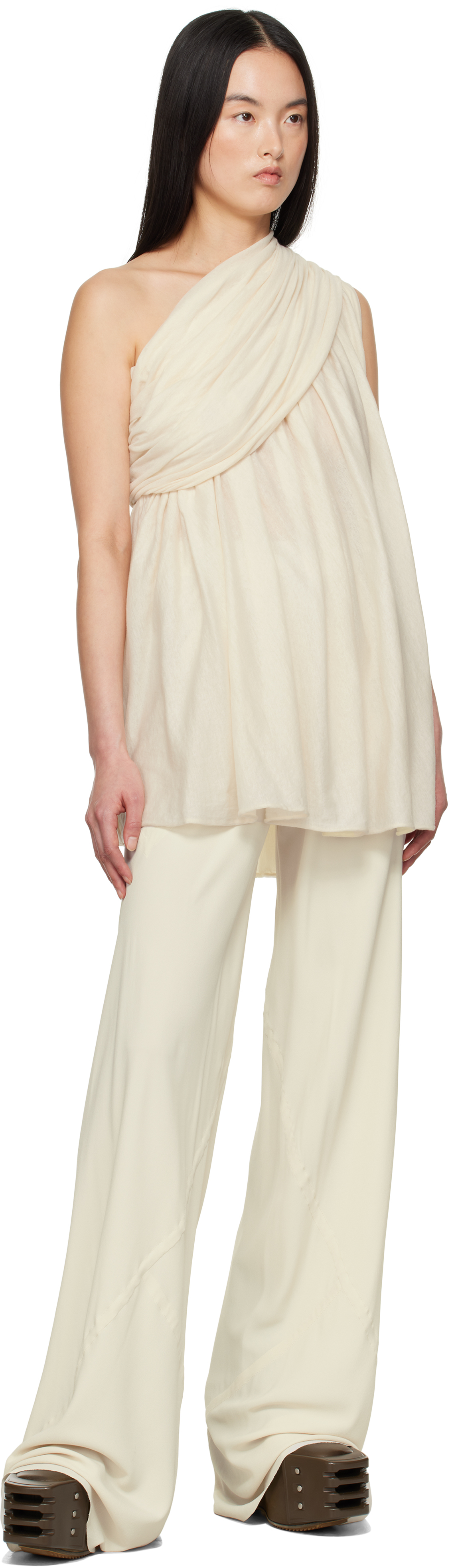 Rick Owens Off-white Hollywood Unstable Tank Top In 21 Natural