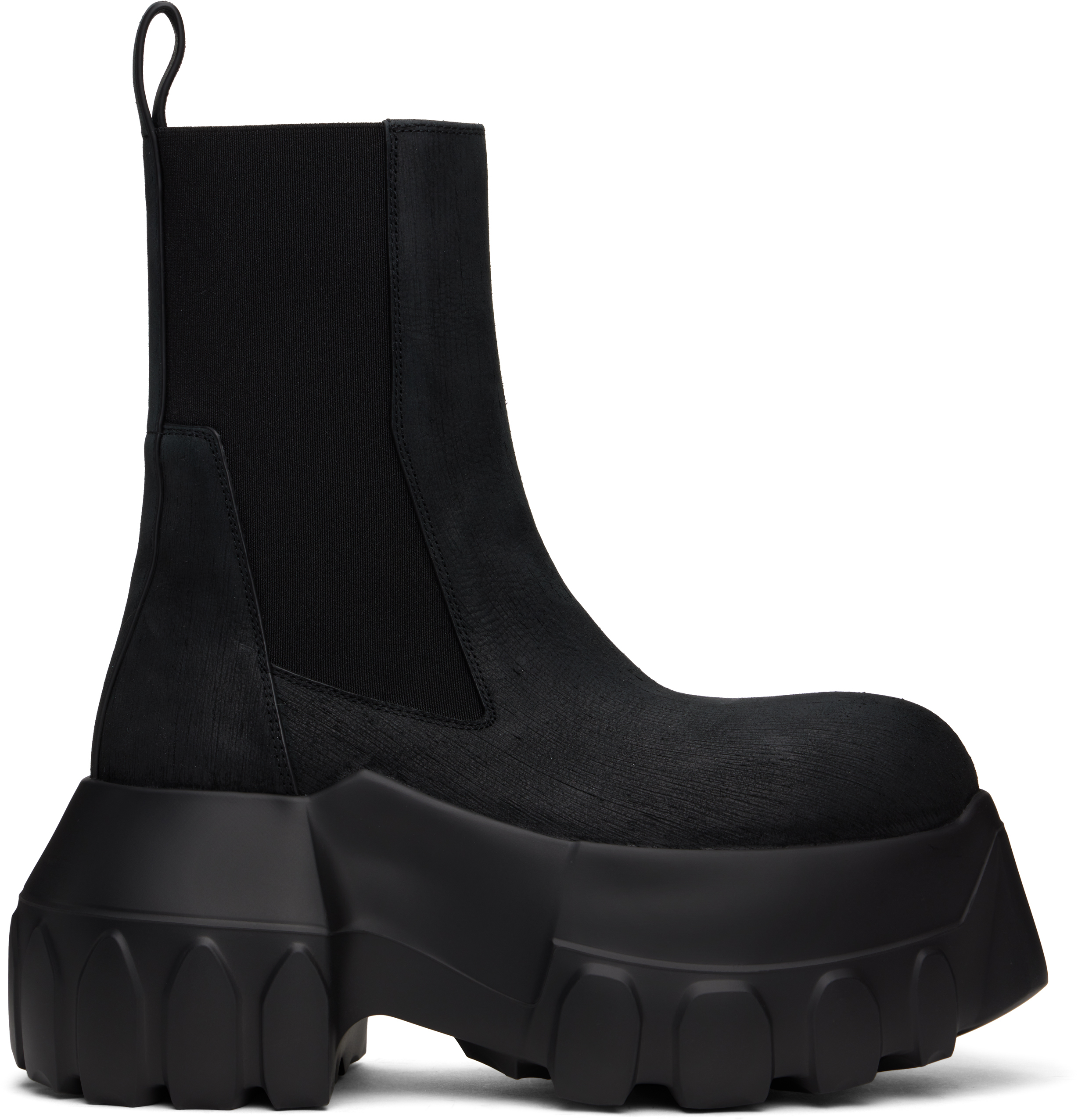 【RICK OWENS】ブラック Hollywood Beatle Mega Tractor ブーツ Black Hollywood Beatle Mega Tractor Boots by Rick Owens on Sale