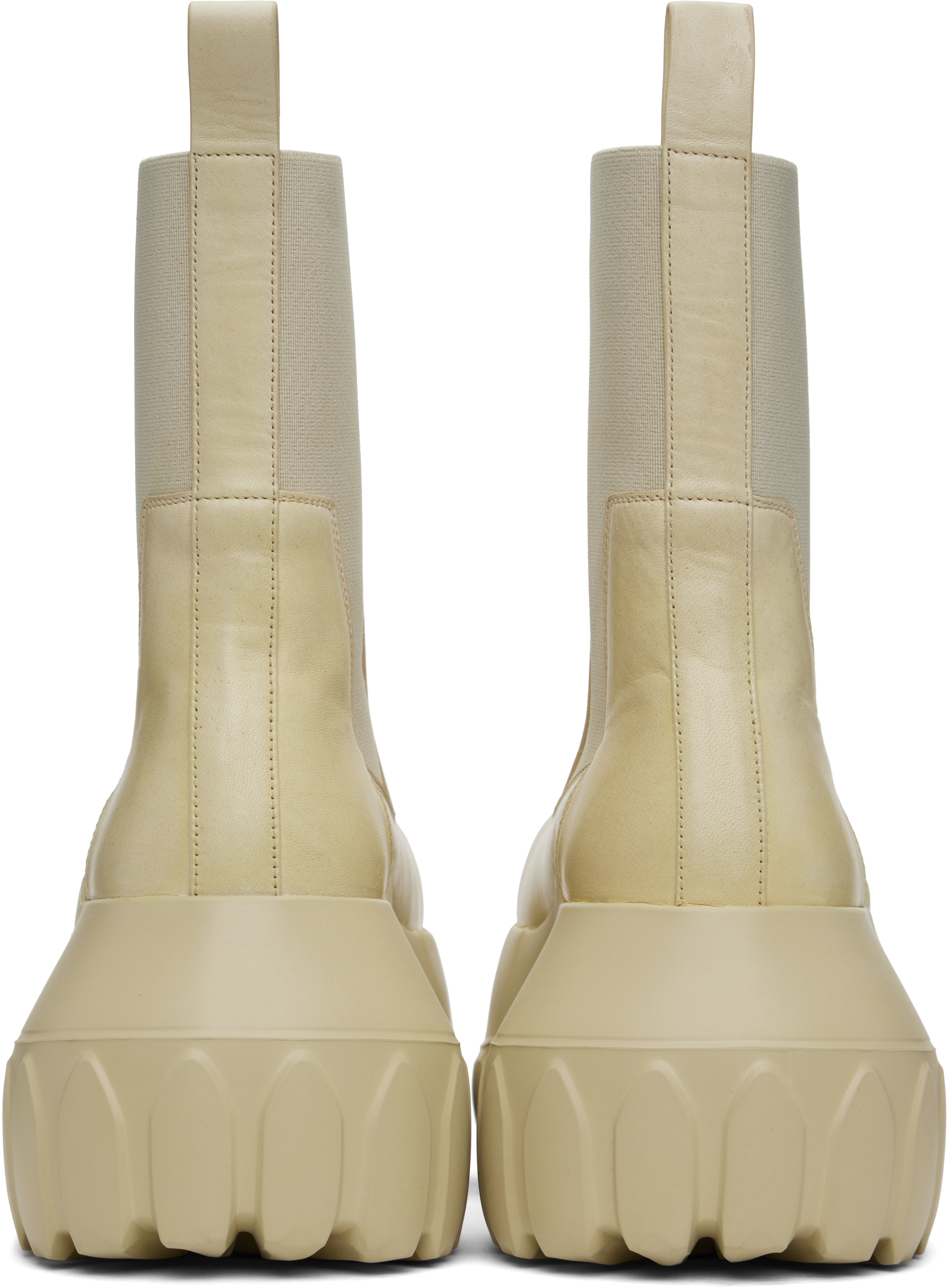 Rick Owens Off-white Hollywood Beatle Mega Tractor Boots In Rick Owens Off-white Hollywood Beatle Mega Tractor Boots In