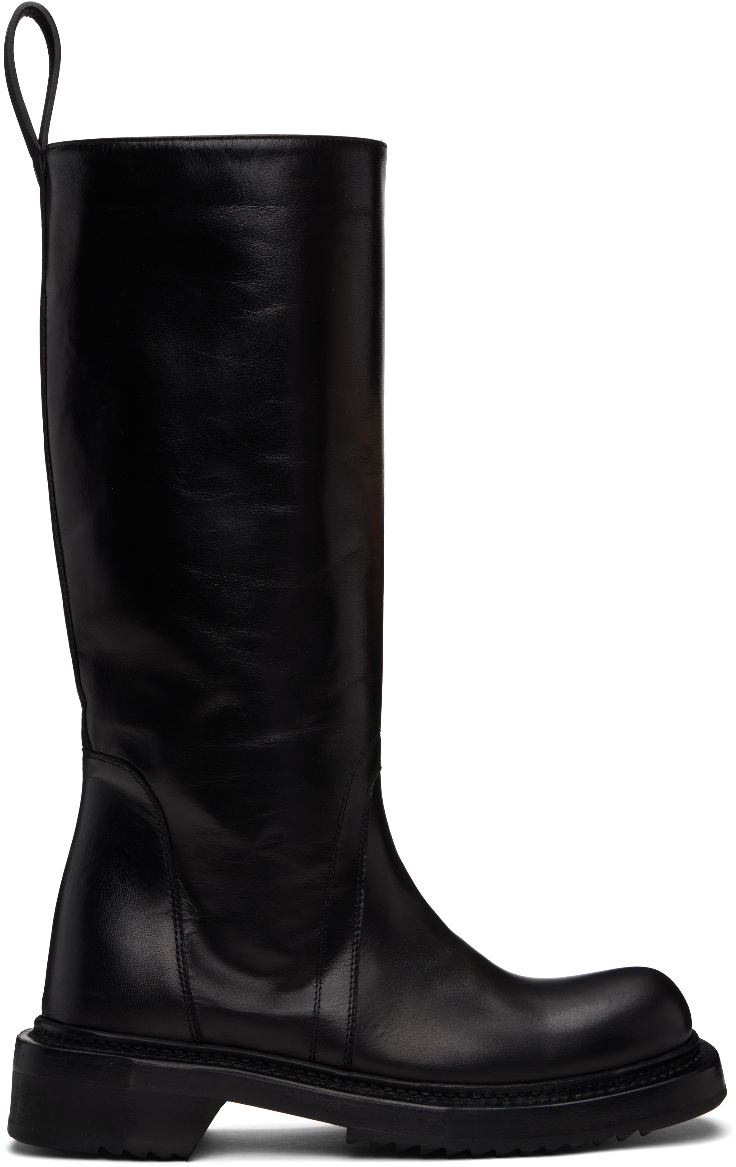Rick Owens: Black Hollywood Pull On Cyclops Tall Boots | SSENSE Rick Owens: Black Hollywood Pull On Cyclops Tall Boots | SSENSE